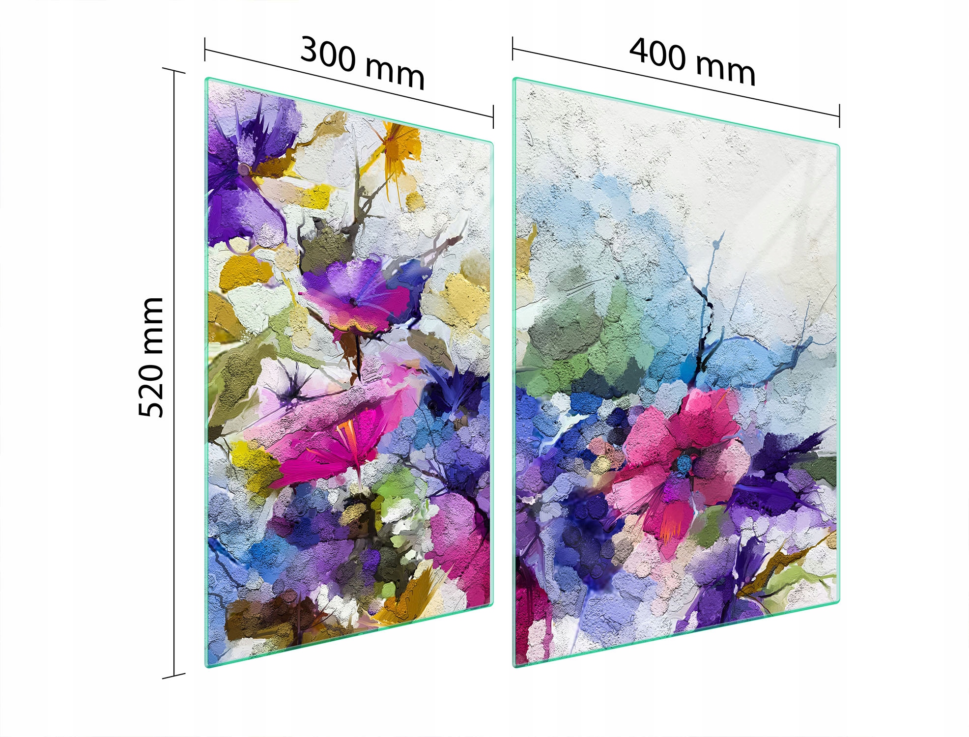 Skleněná Ochranná Deska Na Sporák 70x52 Květiny Tvrzené Sklo