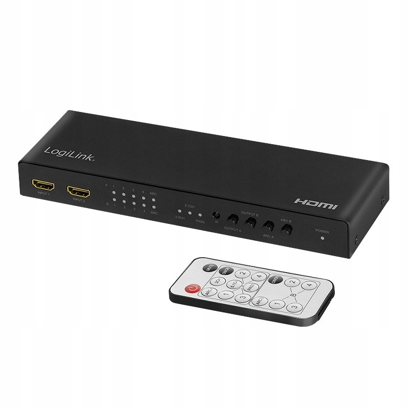 Logilink Switch 4x2 Hdmi, 4K 60Hz, s dálkovým ovládáním