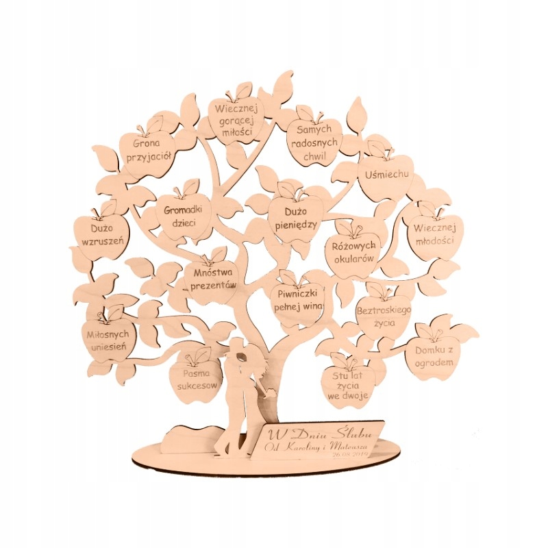 Dárek, laserem gravírovaný stromek.