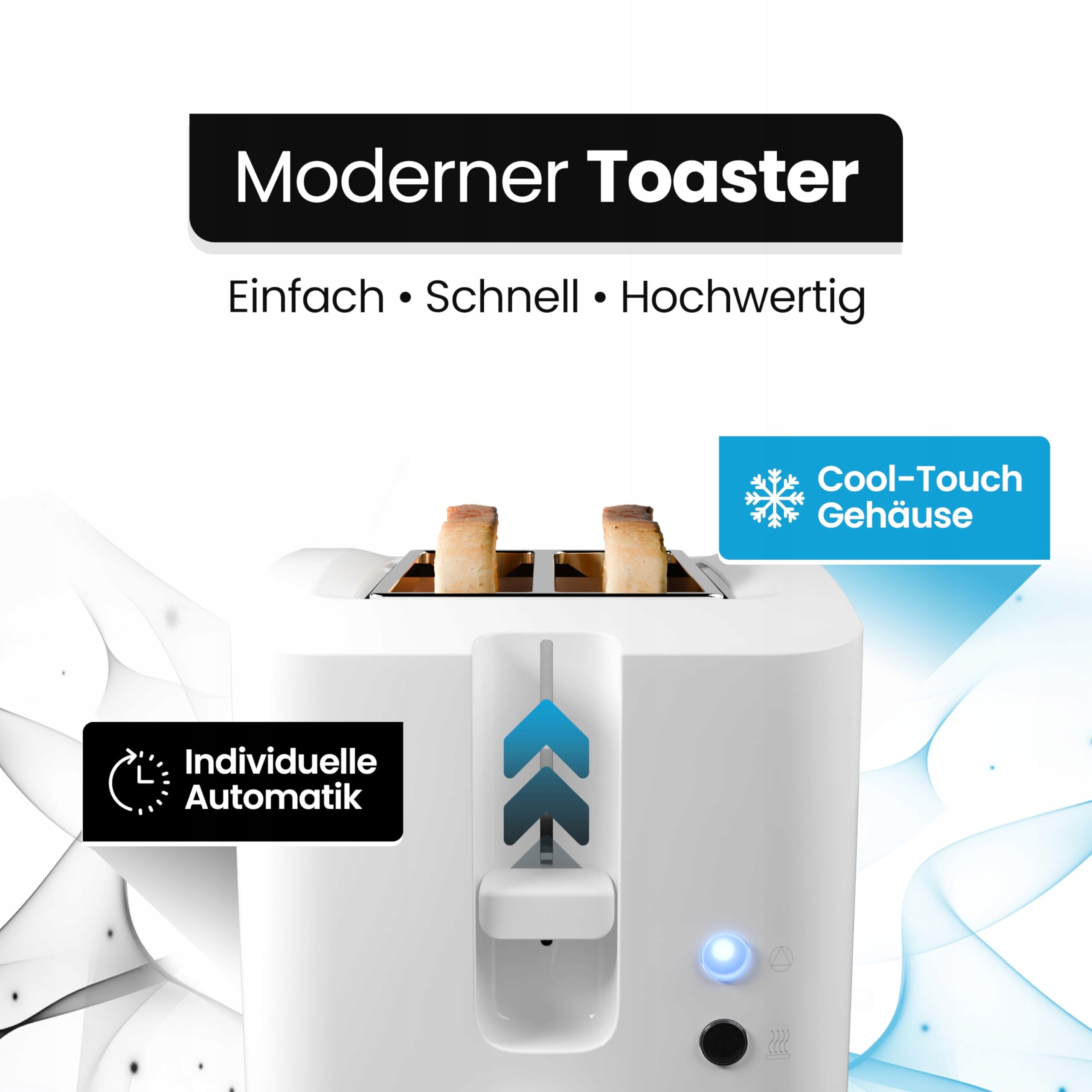 CLATRONIC Toster 2 Kromki Z Funkcją Liftingu i Podgrzewania Biały — miniatura 4