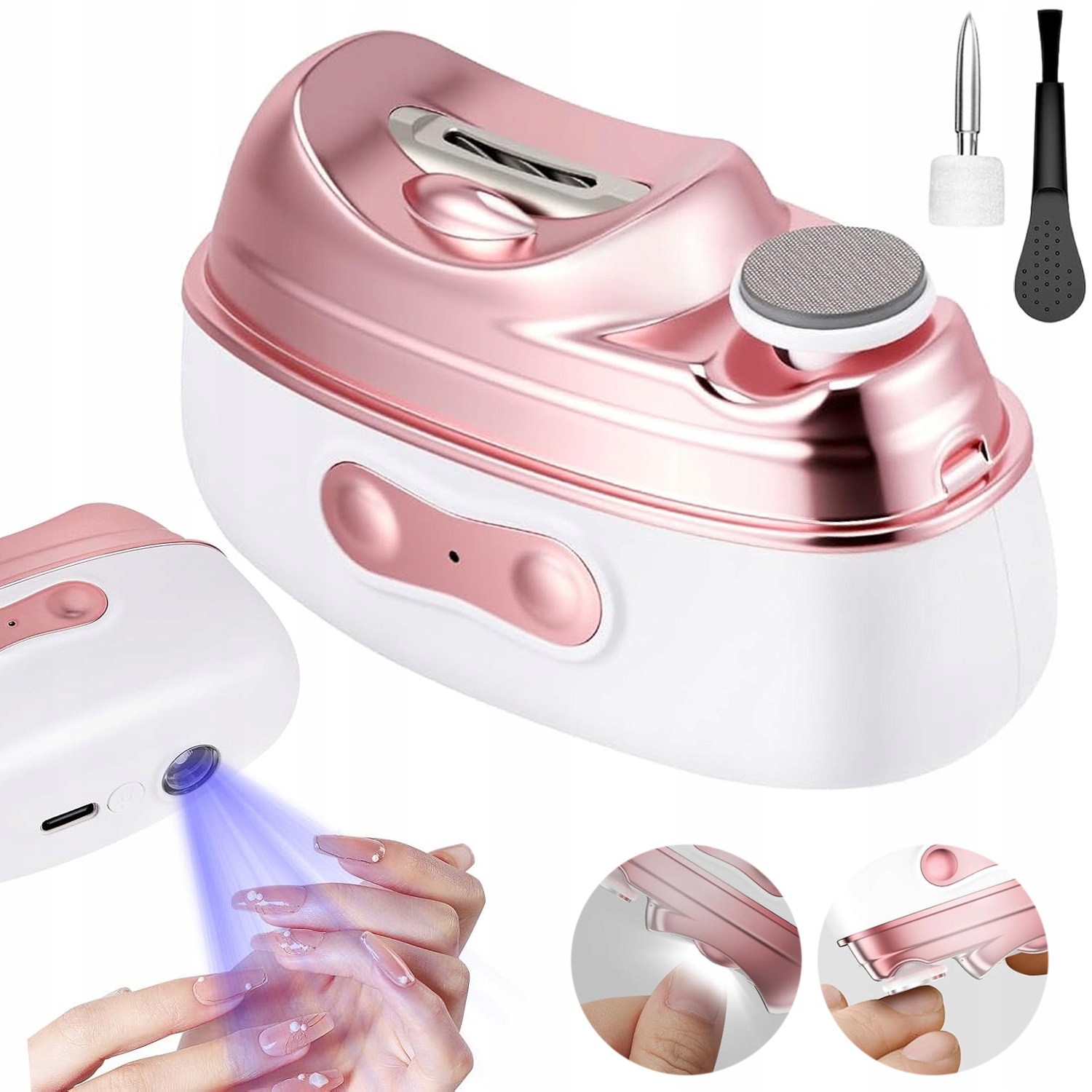 Elektrický Kleštičky Na Nehty 2-RYCHLOSTNÍ Led Osvětlení S Gelovou Lampou