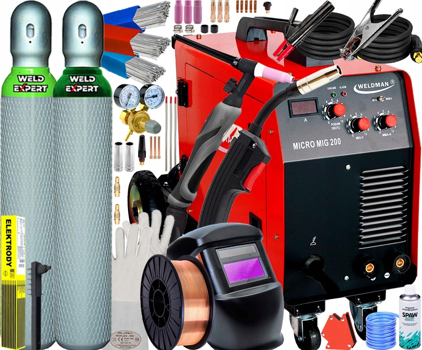 Spawarka Inwertorowa Migomat Półautomat Weldman Micro Mig 200 230V 200A Mma