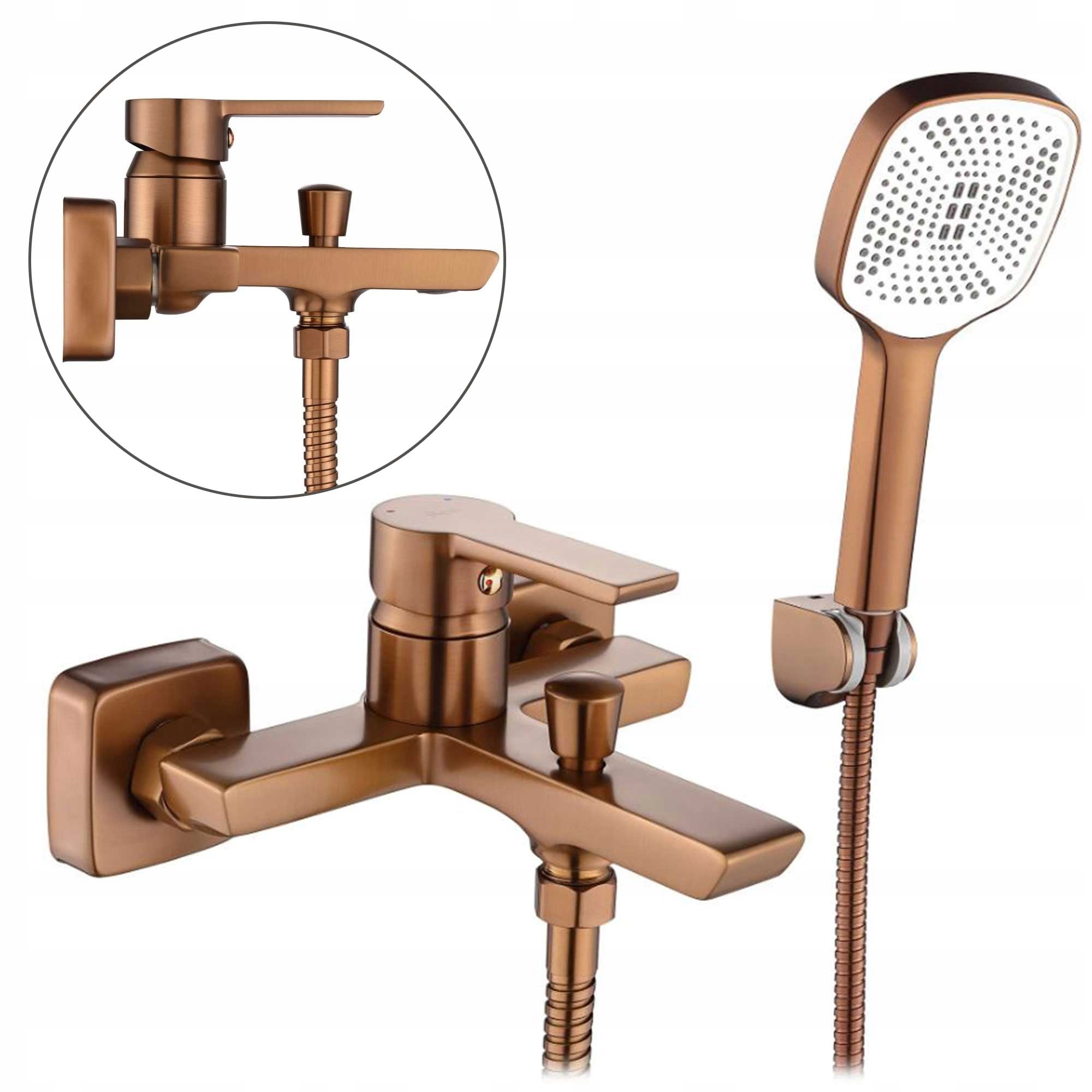 Vaňová batéria so slúchadlom Kartáčovaná meď Argus Nástenný rozstup 15 cm