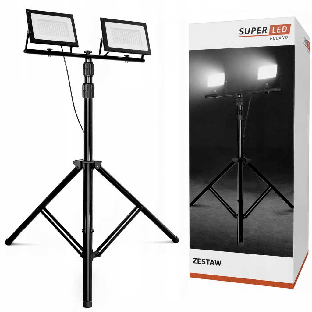 Set Stativ 1,6 m Stavební halogenový reflektor 2x 50W Led 9000lm