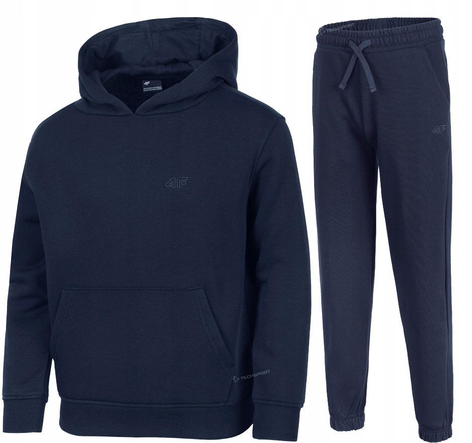 4F Ocieplany Chłopięcy Dres Komplet Bluza Kangurka Spodnie rozm 146
