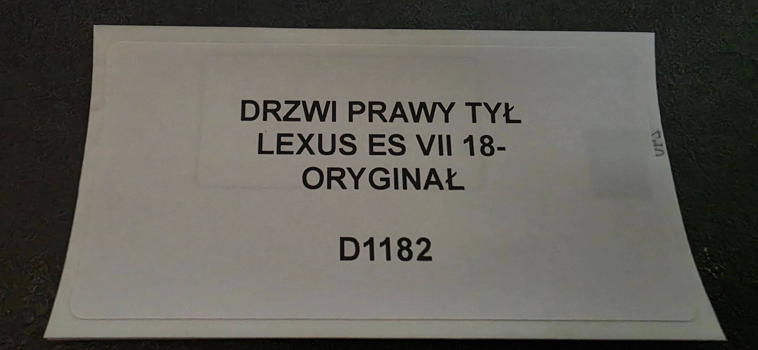 door rear. right side Lexus ES 250 - 300 - 330