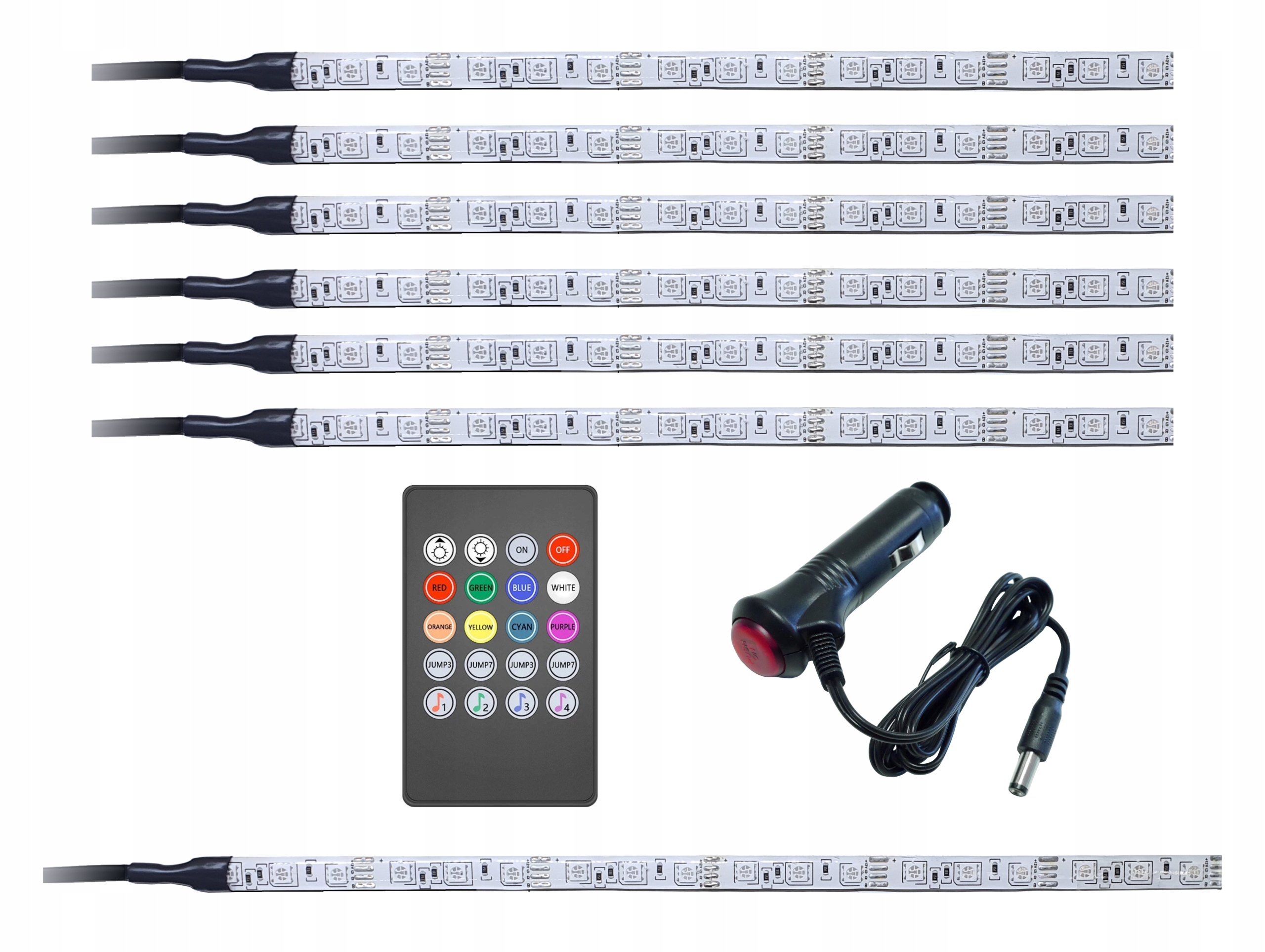 Blink Led kabiny auta Rgb 6x30 cm Music nosič zavazadel