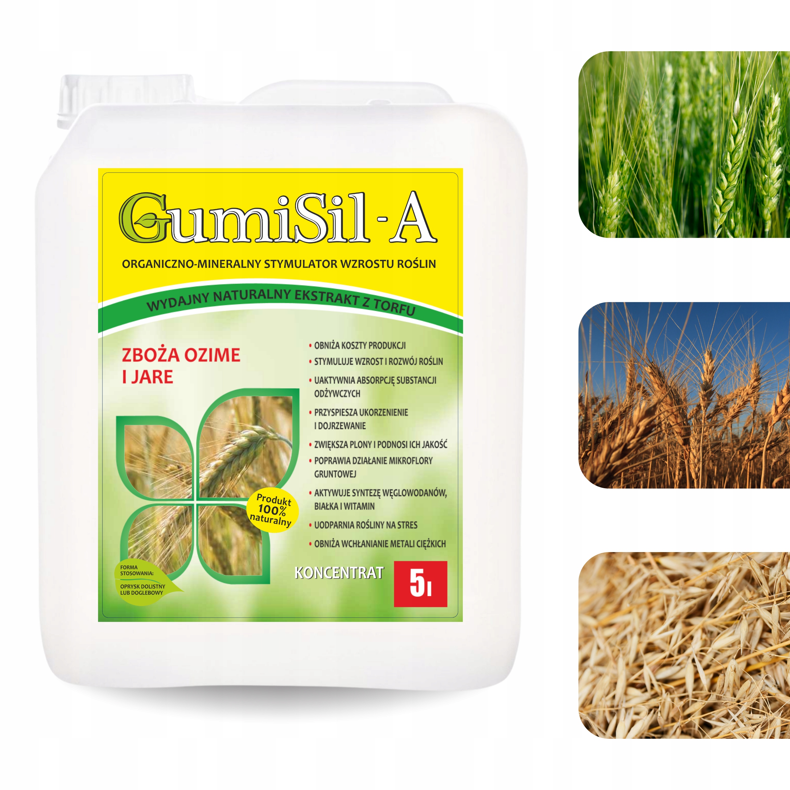 Biostimulátor obilnín, silné hnojivo a kondicionér GumiSil-A 5L