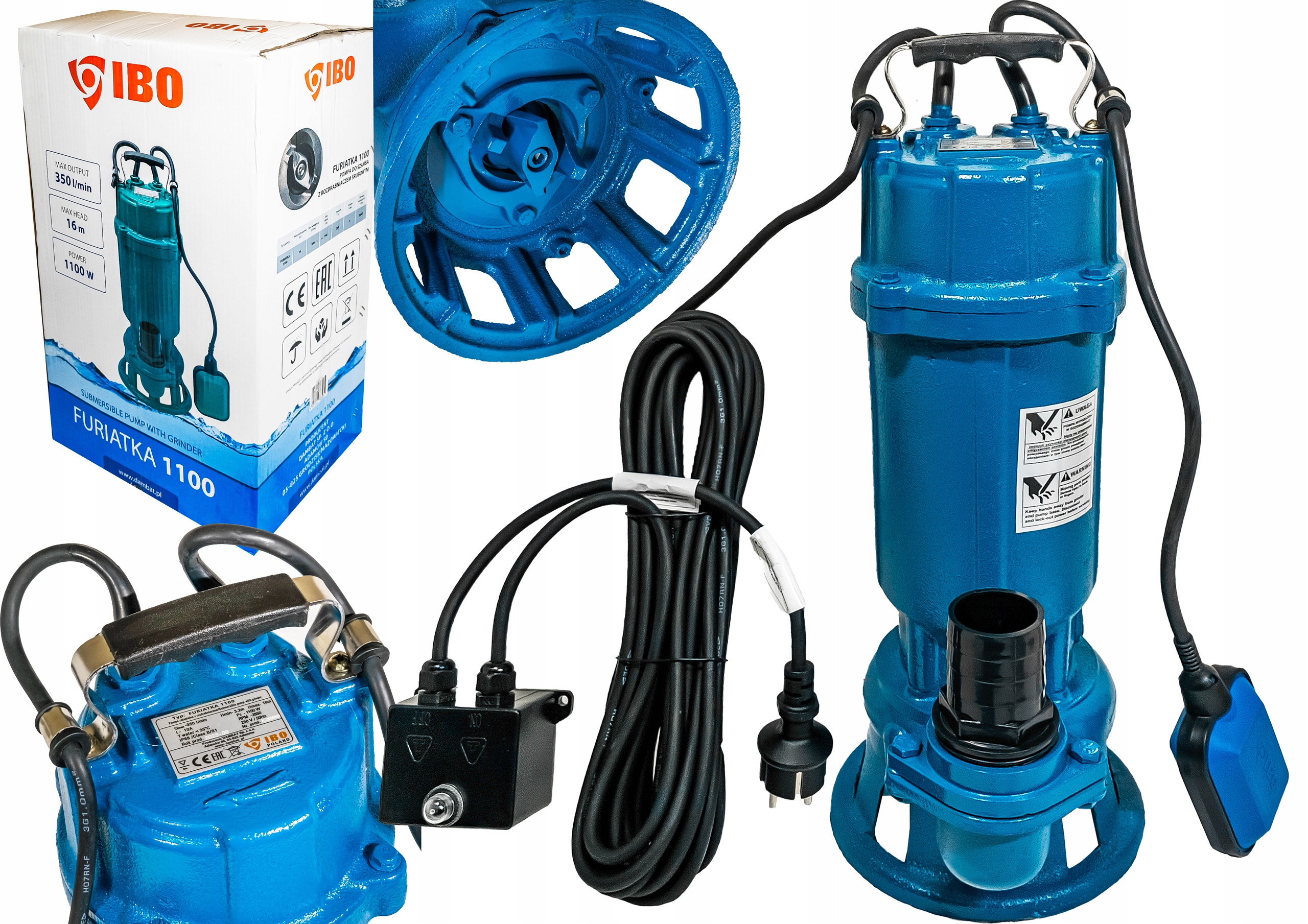 Pompa Furiatka 1100 Do Szamba Brudnej Czystej Wody Z Rozdrabniaczem Mocna