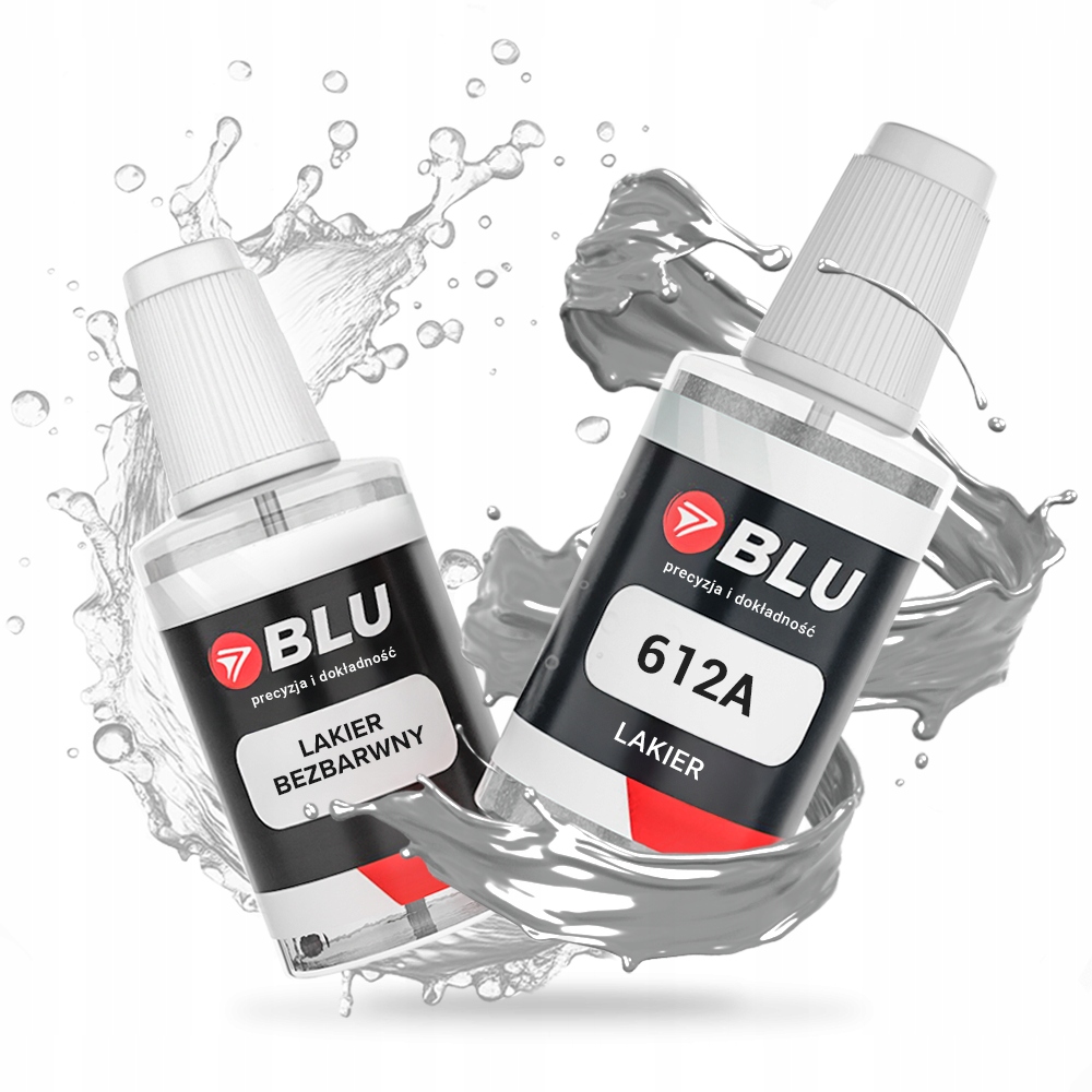 Lakier zaprawka samochodowa 612A Klar szary grigiogarbato do Fiat 20ml Blu