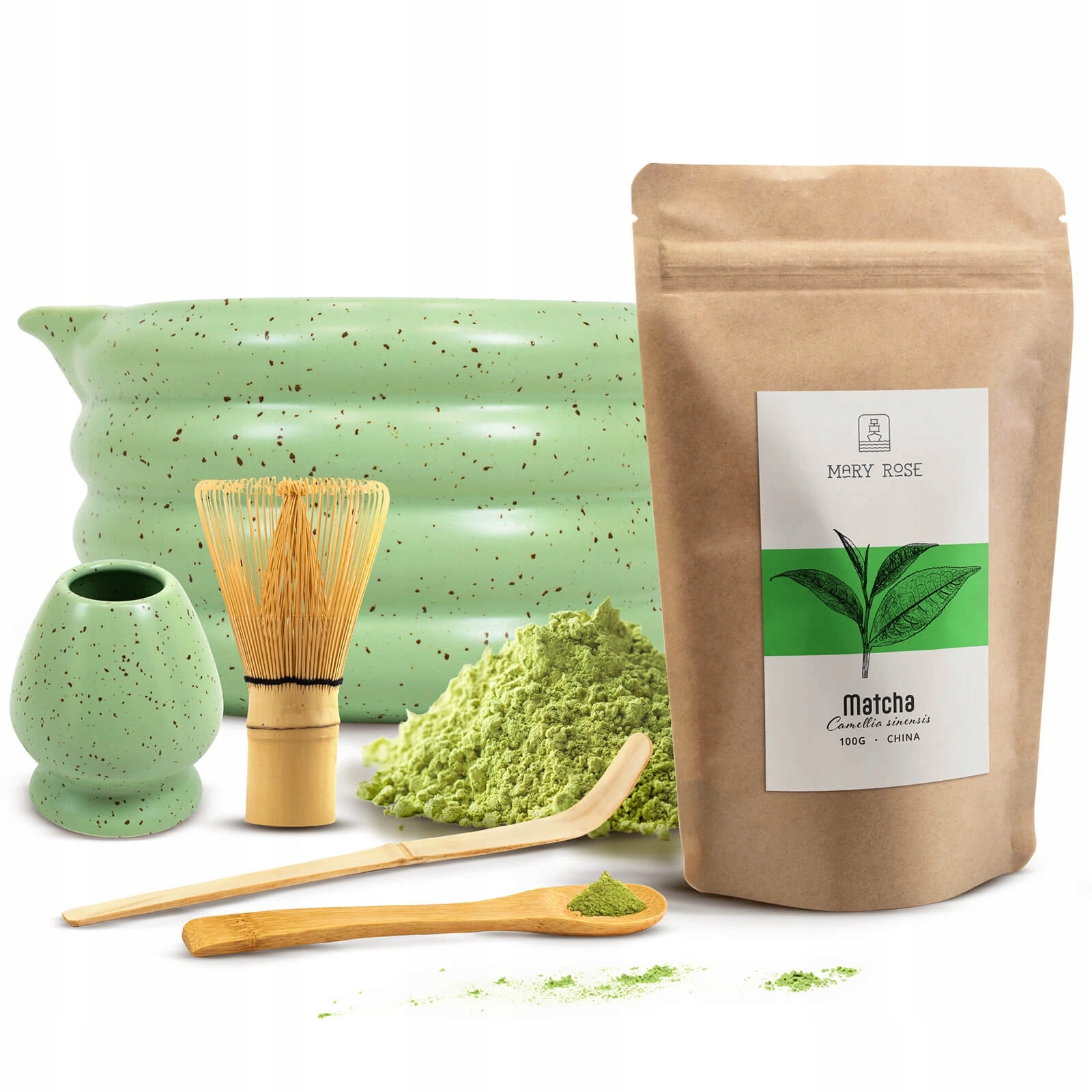 Levně Sada příslušenství pro přípravu čaje Midori Matcha Matchawan Kusenaoshi