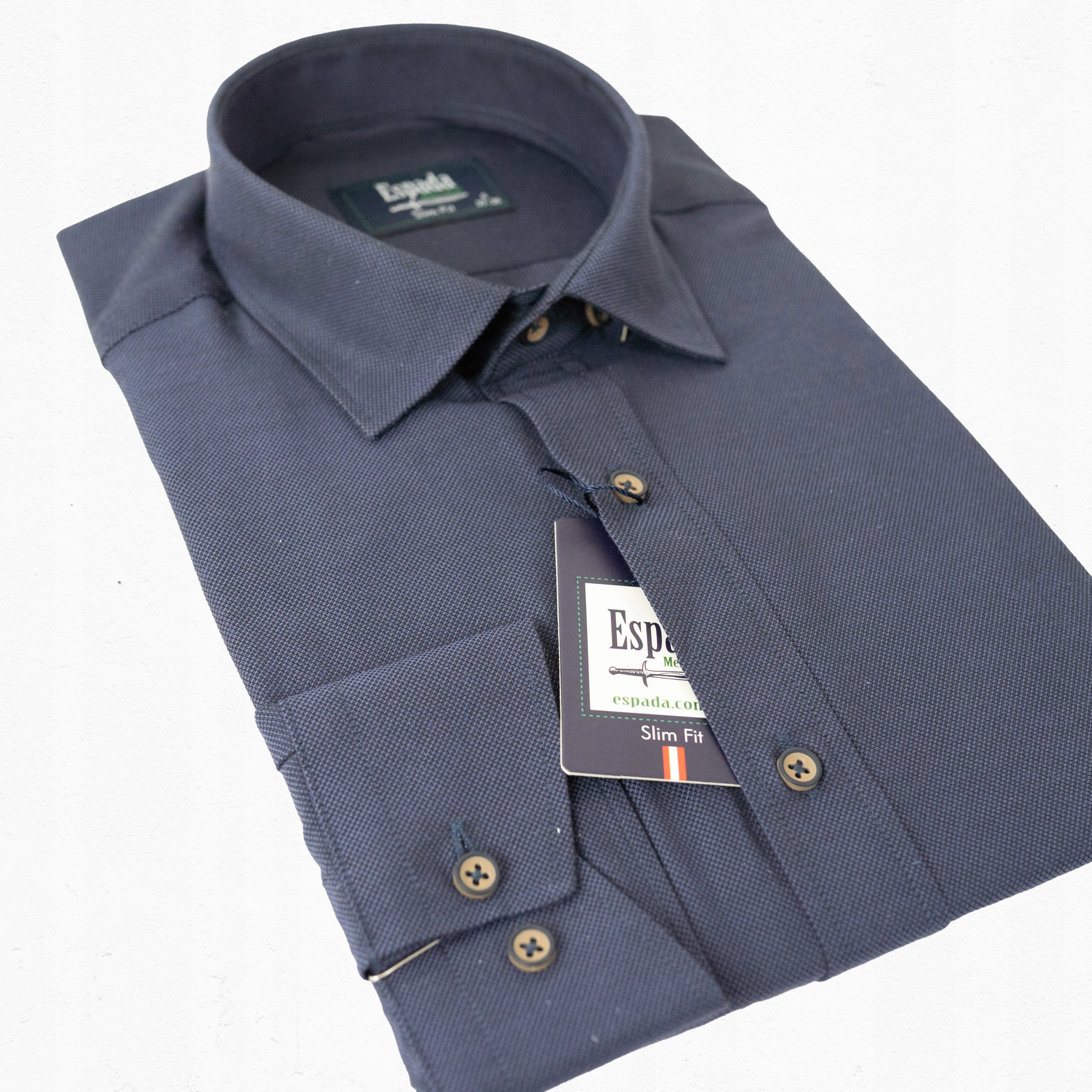 Koszula męska elegancka CASUAL SLIM GRANATOWA M