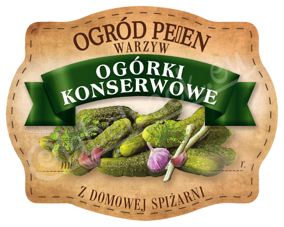 

Ogórki Konserwowe Etykieta, naklejka 10x