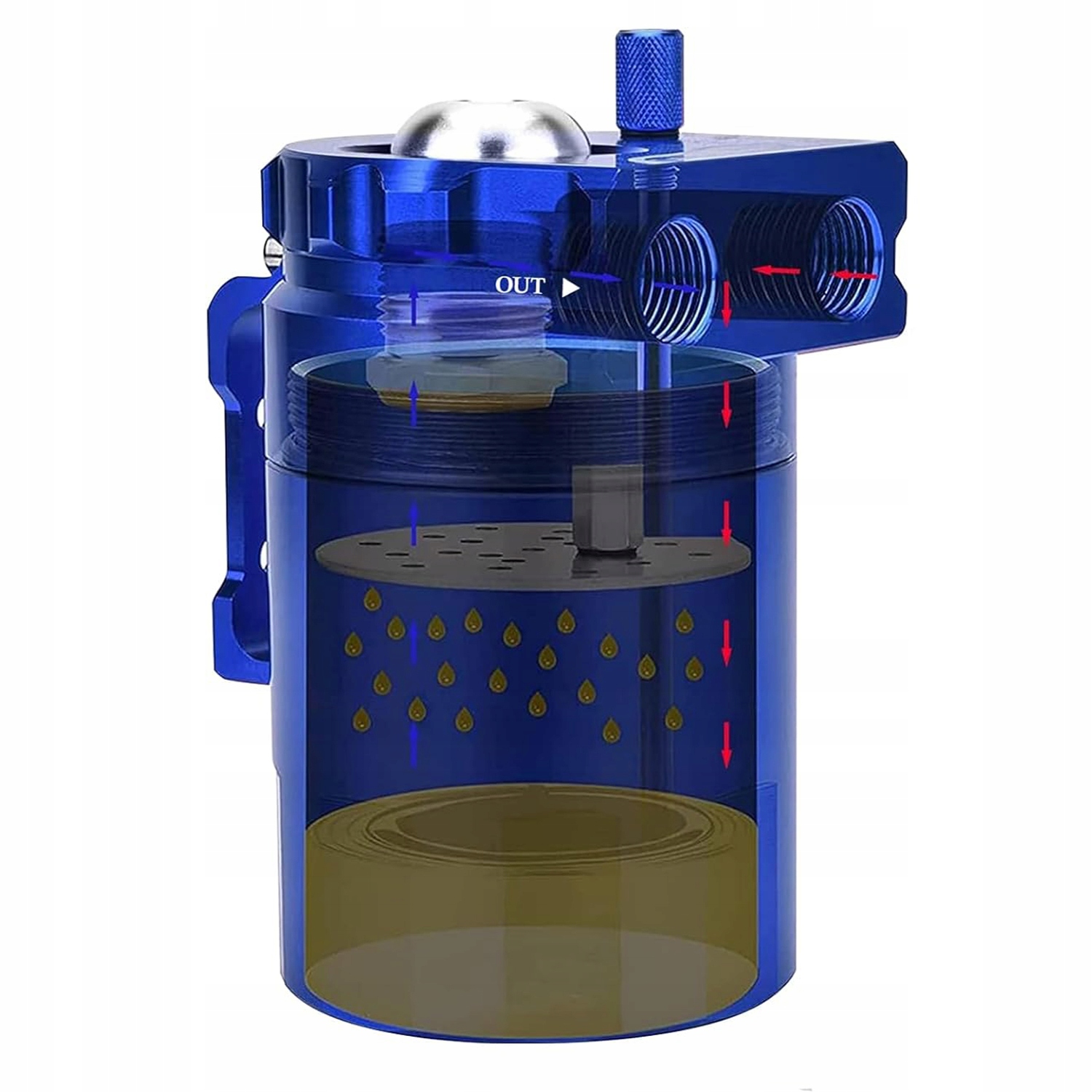 Oil Catch Tank Separator oleju zestaw z filtrem KRÓĆCE 10 I 15mm Waga produktu z opakowaniem jednostkowym 1.26 kg