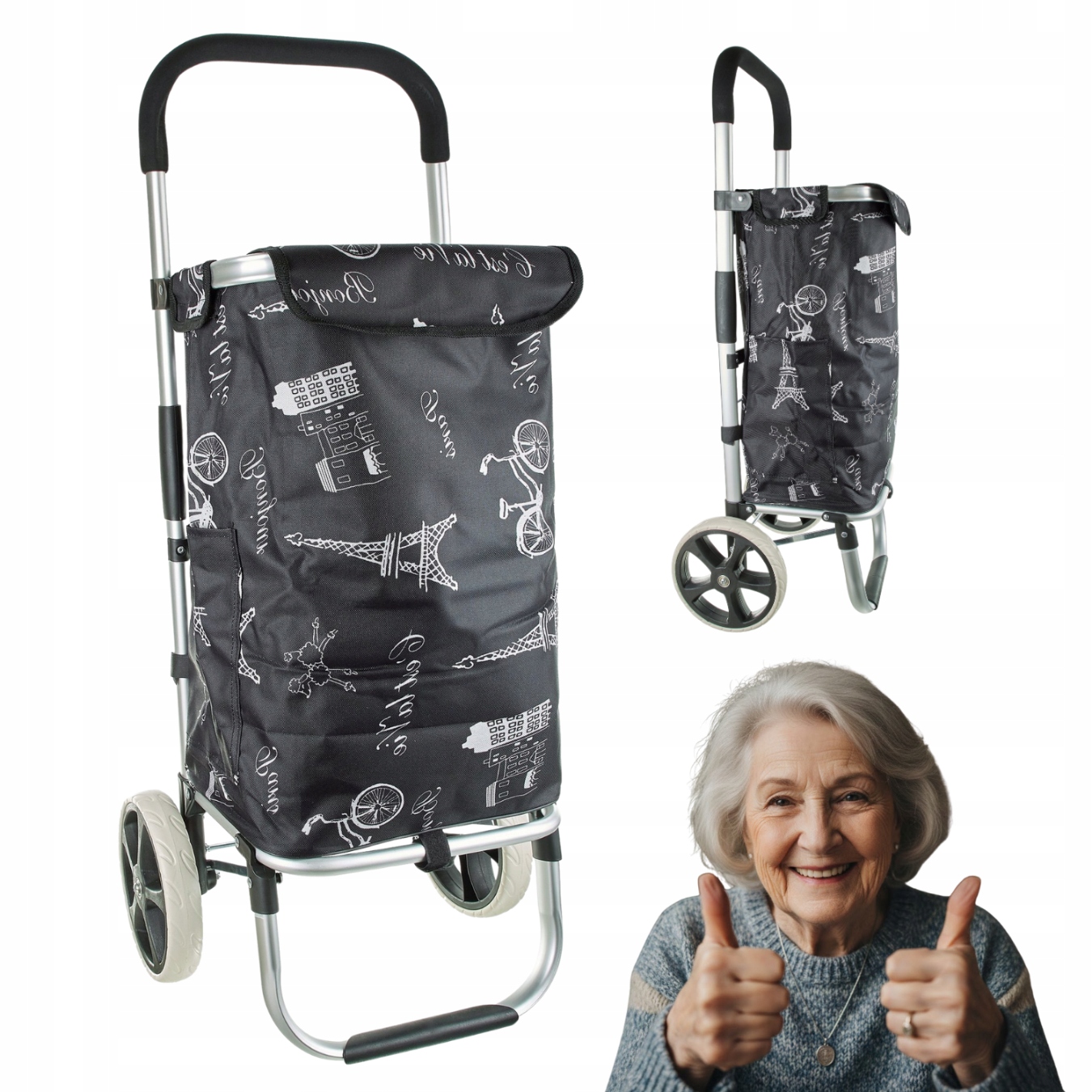 Milan Taška Na Kolečkách Nákupní Vozík 40 L Eiffelova Věž