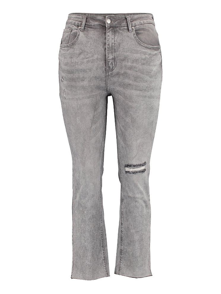 Z-one Šedé Džíny S Oděrkami Bavlna ZO84 44