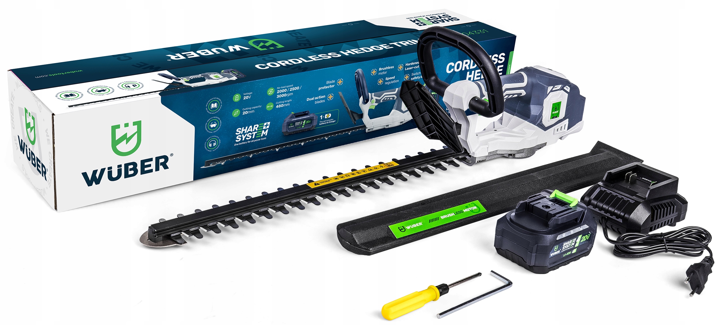 Akumulátorové Nožnice Na Živý Plot Na Strihanie Kríkov 48 CM Wuber