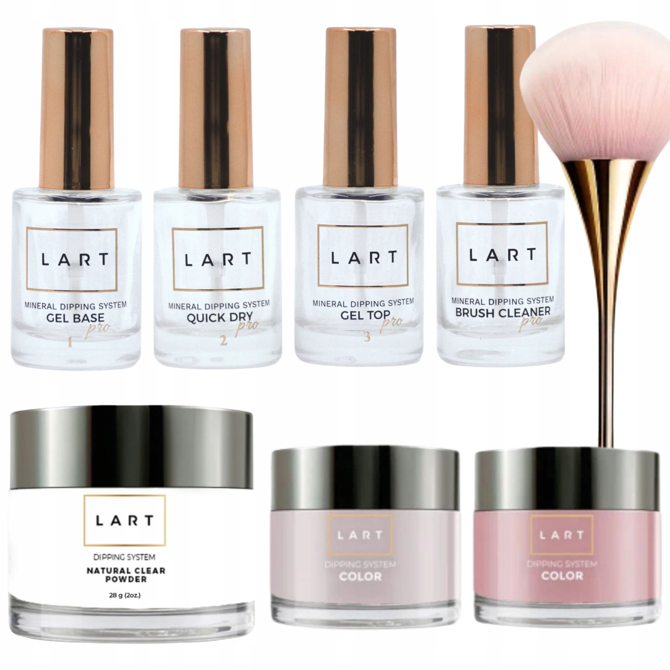 LART ZESTAW DO MANICURE TYTANOWEGO STARTER NUDE - PAKIET STARTOWY + PĘDZEL