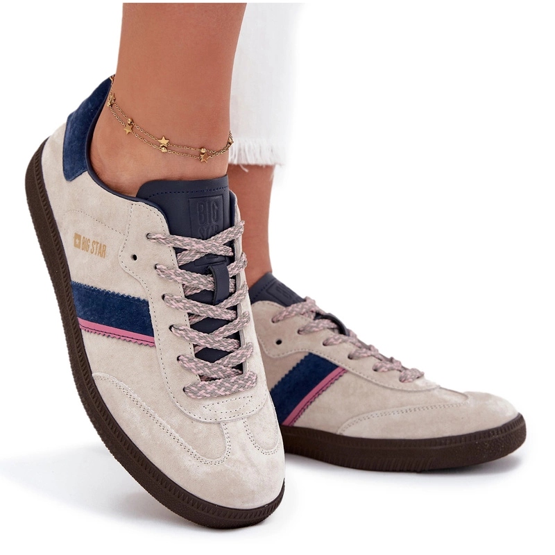 Nízké Semišové Tenisky Big Star SS274679 Hi-poly Systém Šedé 39