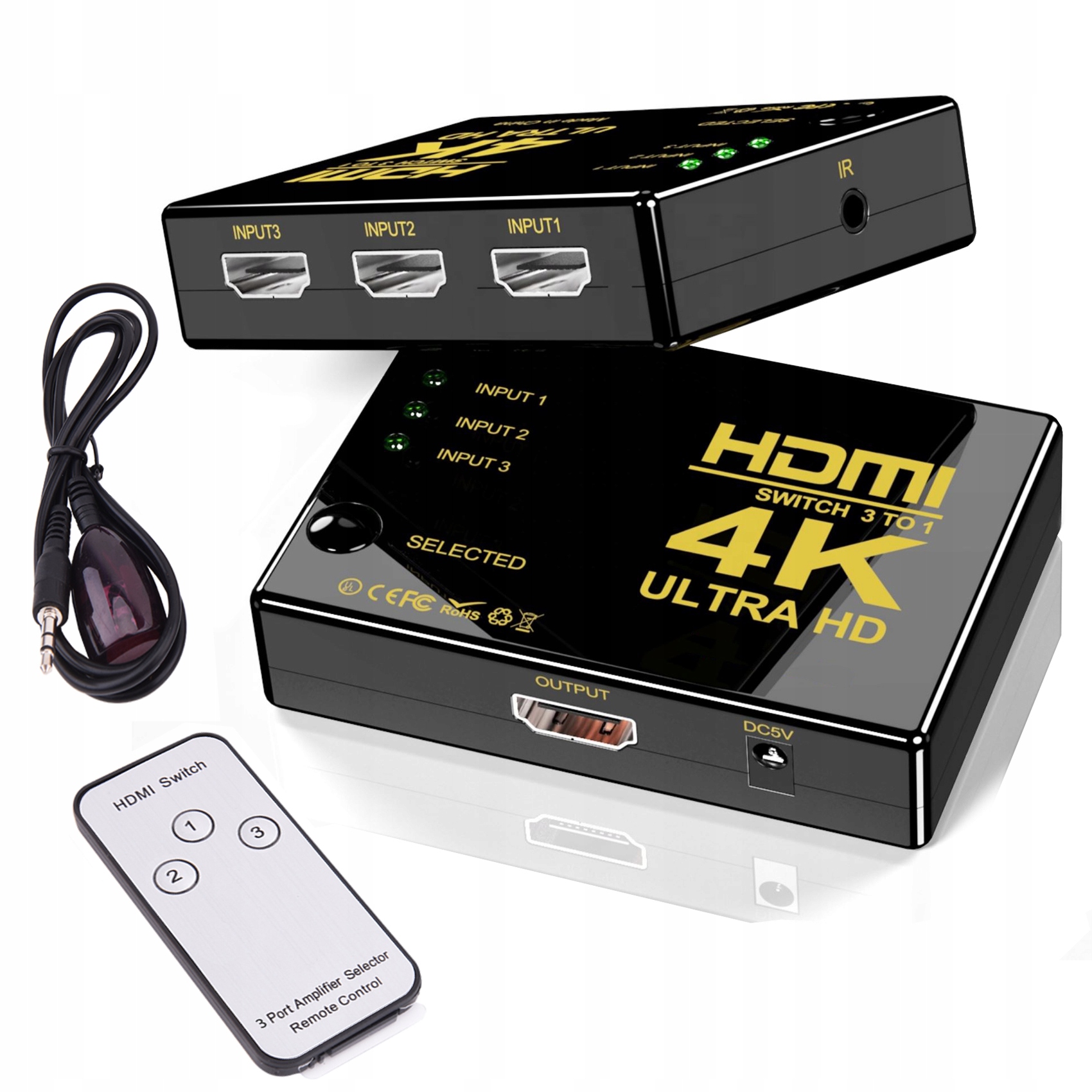 Aktywny Switch do 3x Hdmi 4K Splitter Rozdzielacz