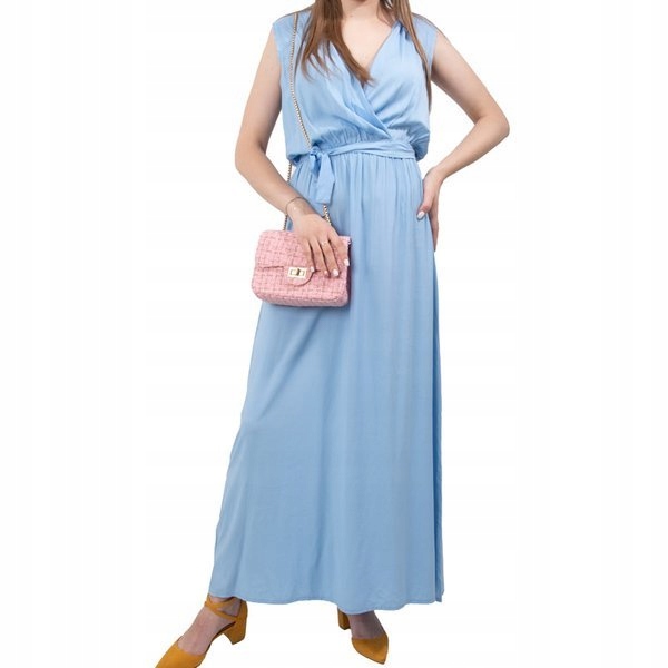 

AD05 Blue Niebieska Maxi Sukienka Uniwersalny