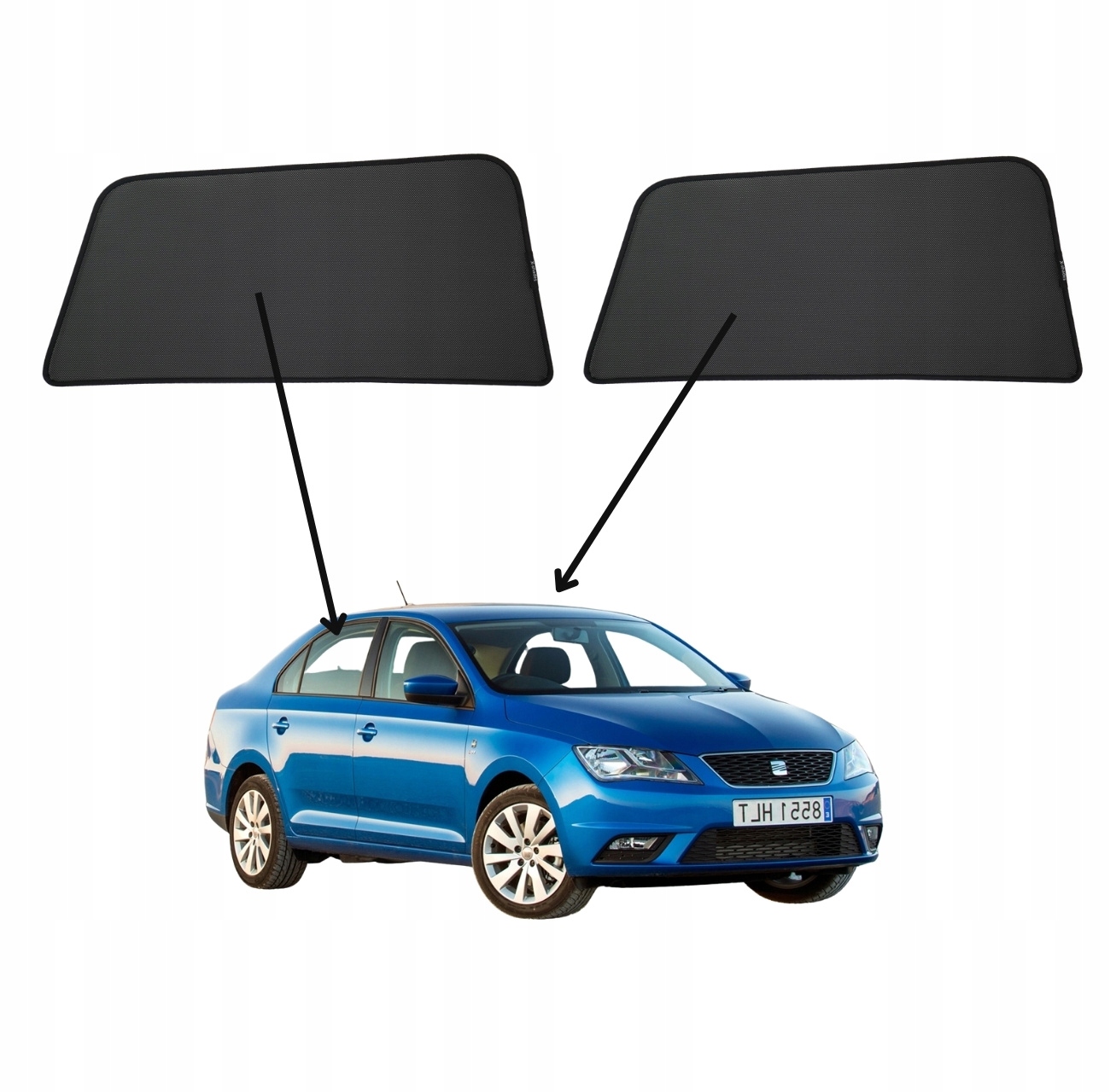 Protislnečné clony do Seat Toledo IV, 2012-2019, magnety, sada 2ks