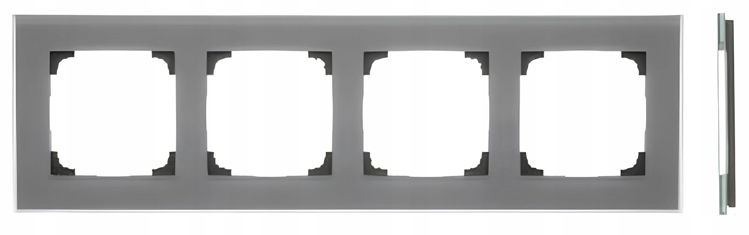 Simon 55 Rámček štvoritý 4-hranné mrazené sklo Nature sivý