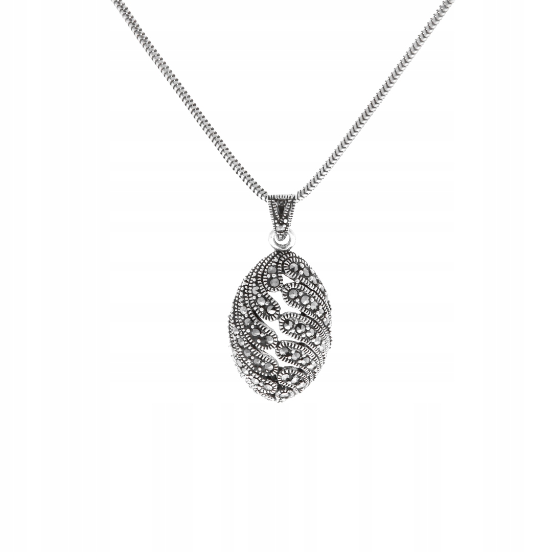 Přívěsek s markýzami oválný stříbro