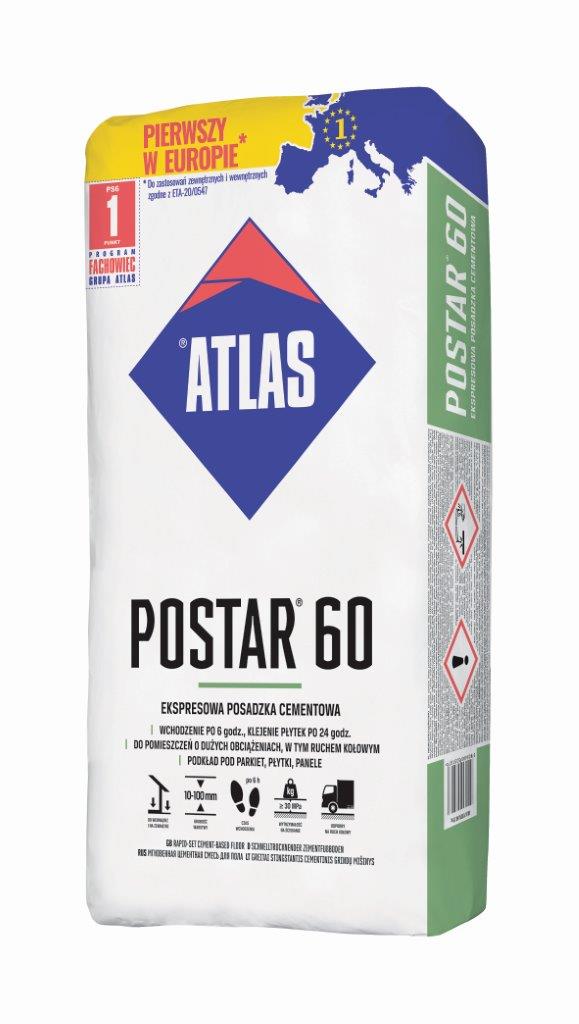 

Atlas Postar 60 Ekspresowa Posadzka Cementowa 25KG