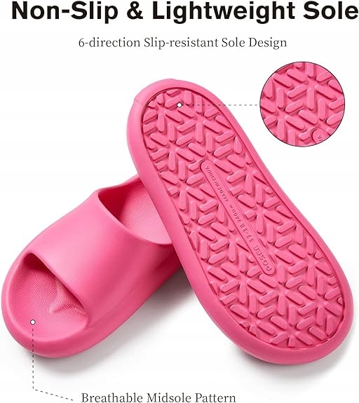 POSEE LEKKIE KLAPKI DAMSKIE PIANKOWE ANTYPOŚLIZGOWE 44-45 27,5 CM RÓŻOWE Materiał wkładki pianka