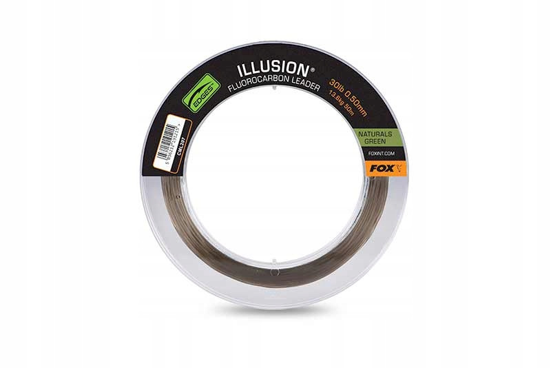 Fox Illusion Fluorocarbon Leader 40lb 18.2kg 0.60mm Natural Green CML208