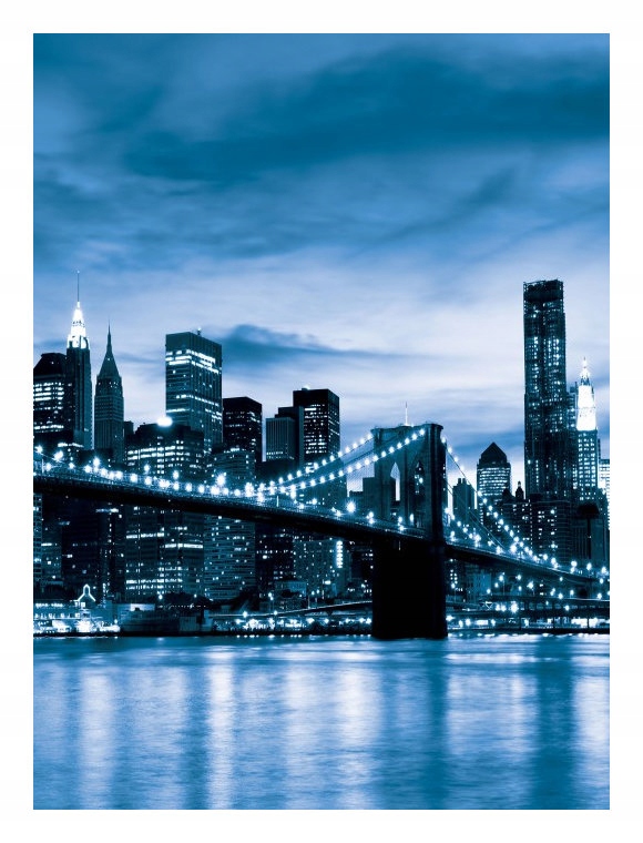 Fototapeta Brooklynský most New York noc vinylová 184x254 lepidlo