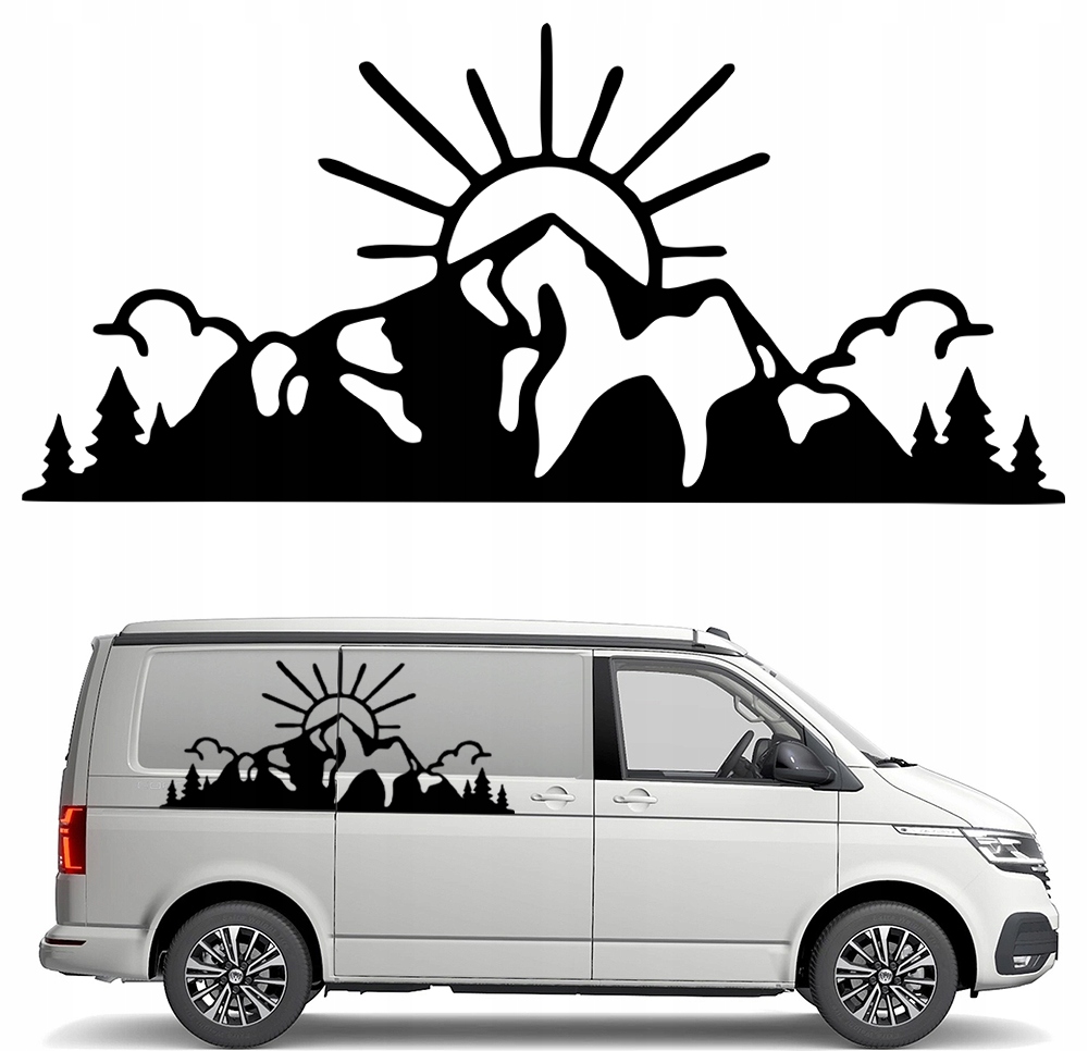 Samolepka Grafika na karavan Hory Mountains Les 90x195