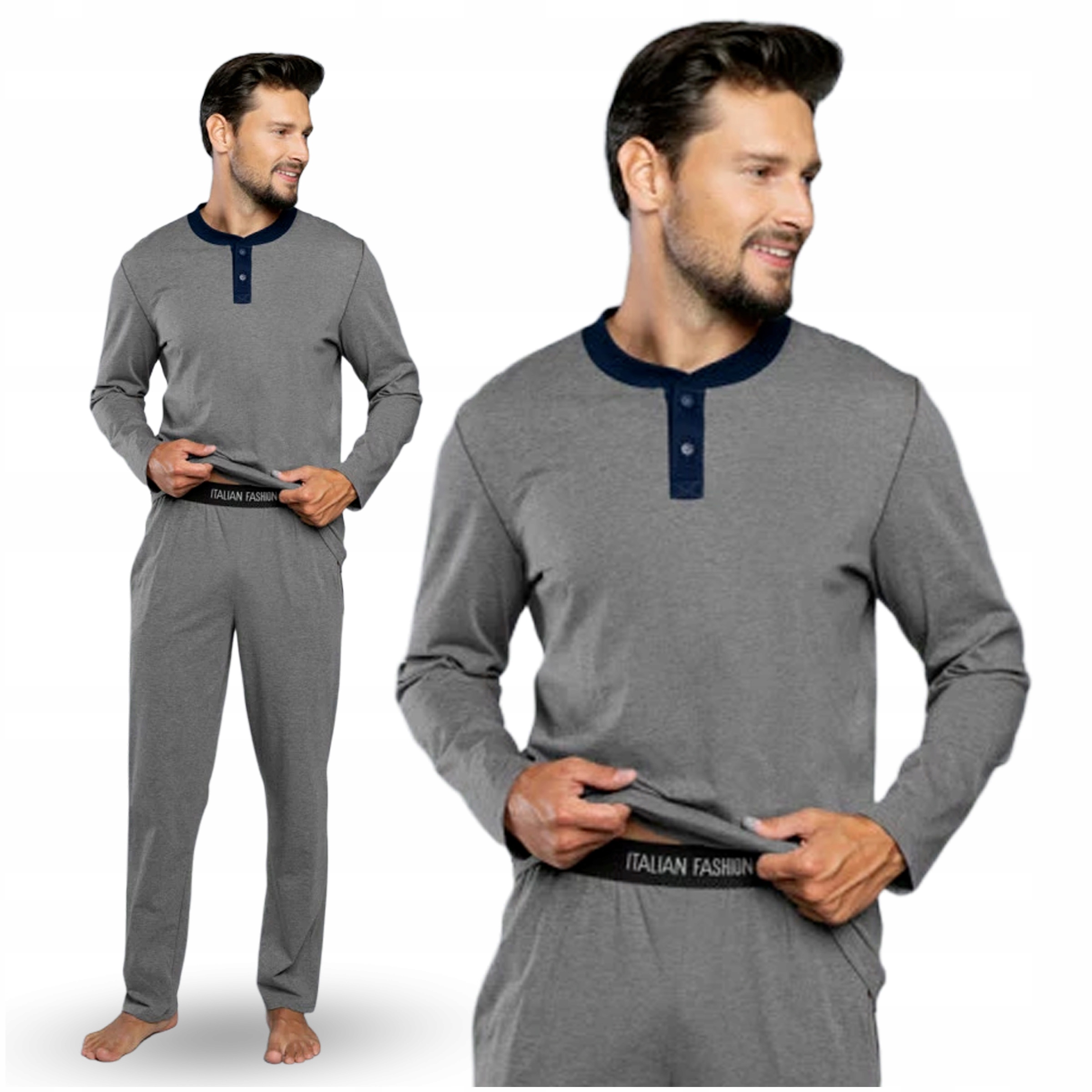 

Piżama męska długa bawełniana Italian Fasion
