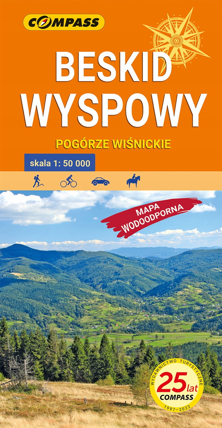 

Beskid Wyspowy Laminowana mapa Compas Nowe Wydanie