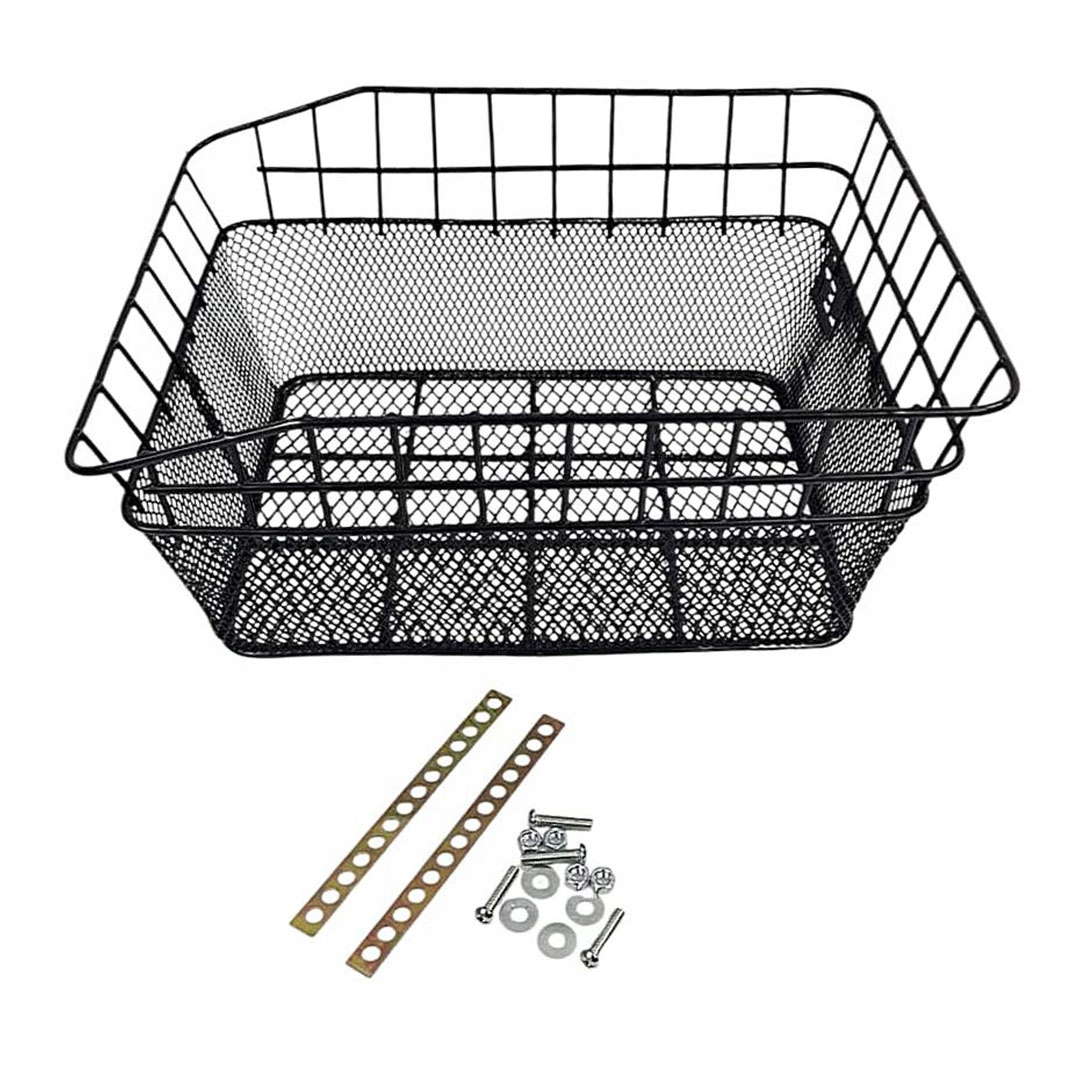 Kosz rowerowy tył Jet A854 siatkadrut 39x31x17cm przykręcany metal czarny