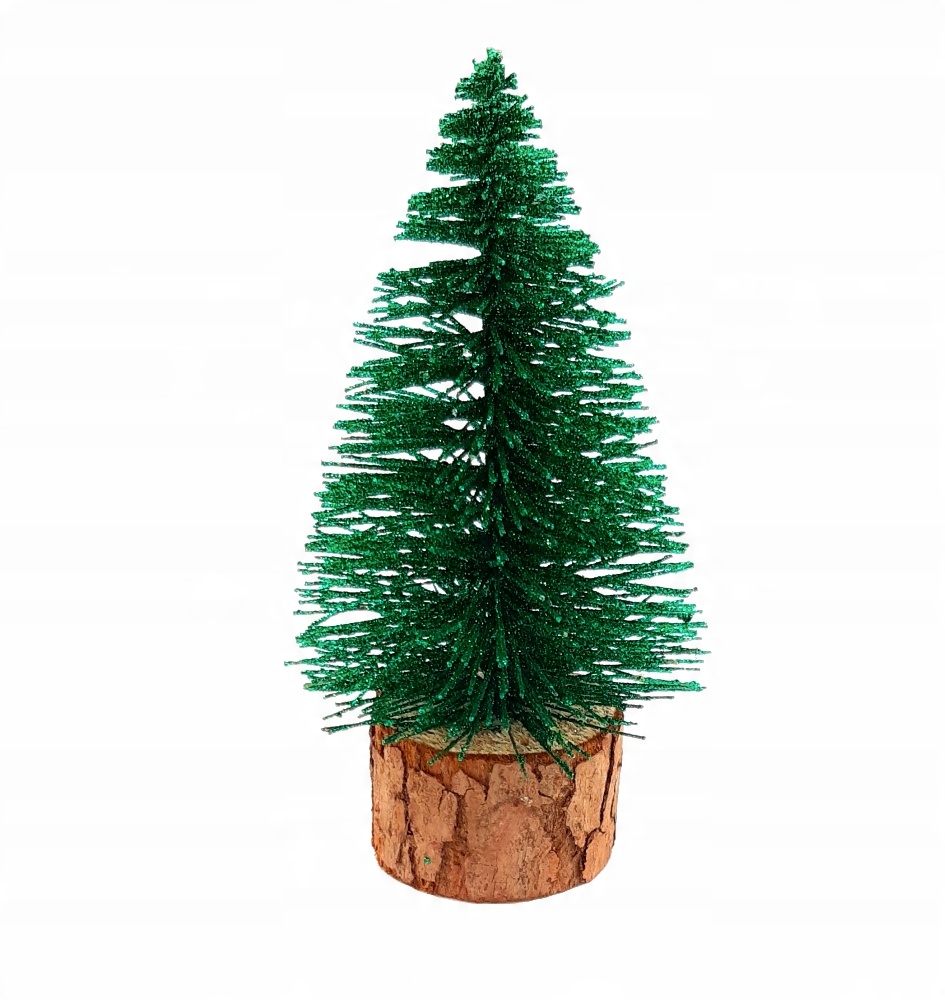 

Choinka Sztuczna Na Pniu z brokatem 15cm Zielona
