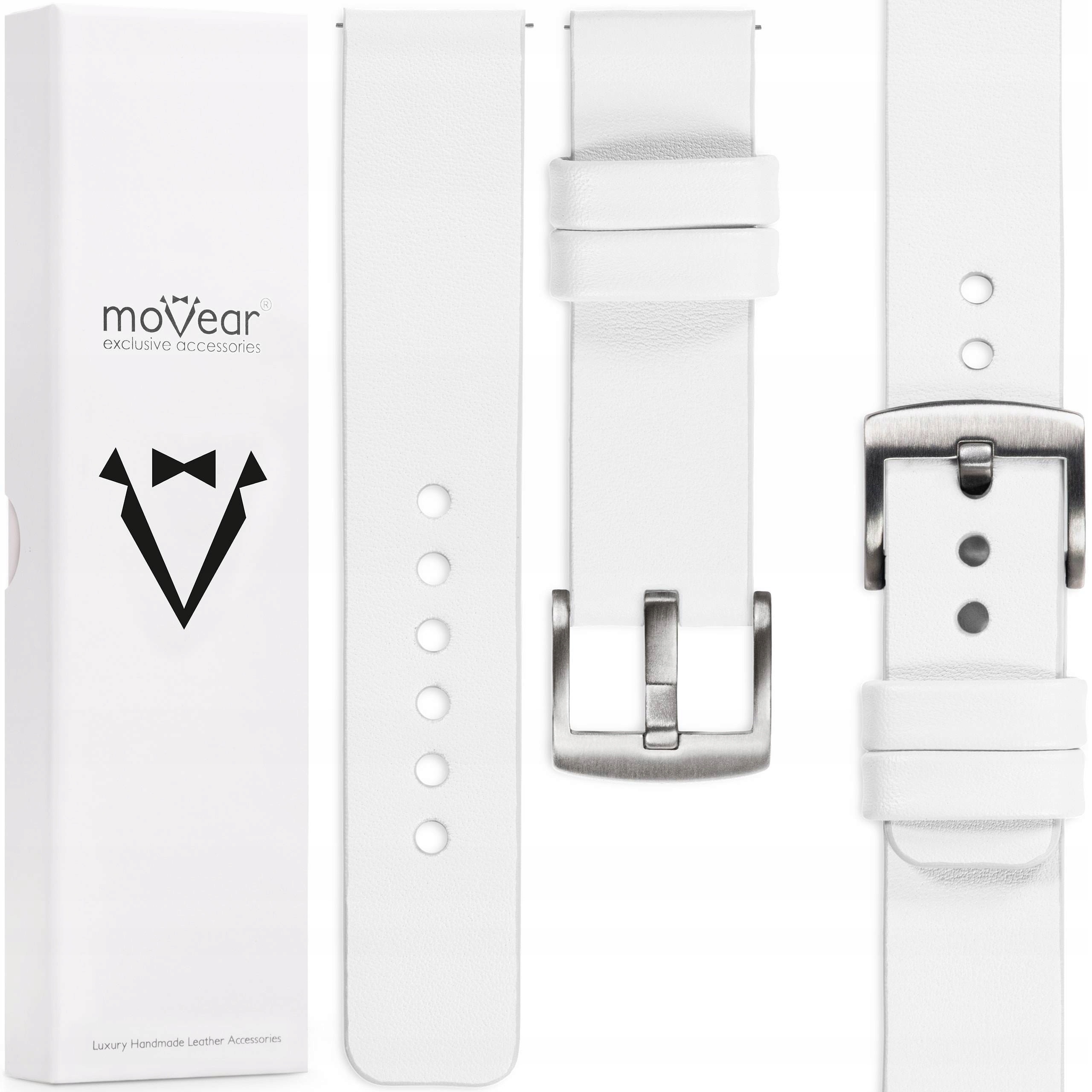 Exkluzivní řemínek 26 mm pro prémiové hodinky Polský Movear Bílý