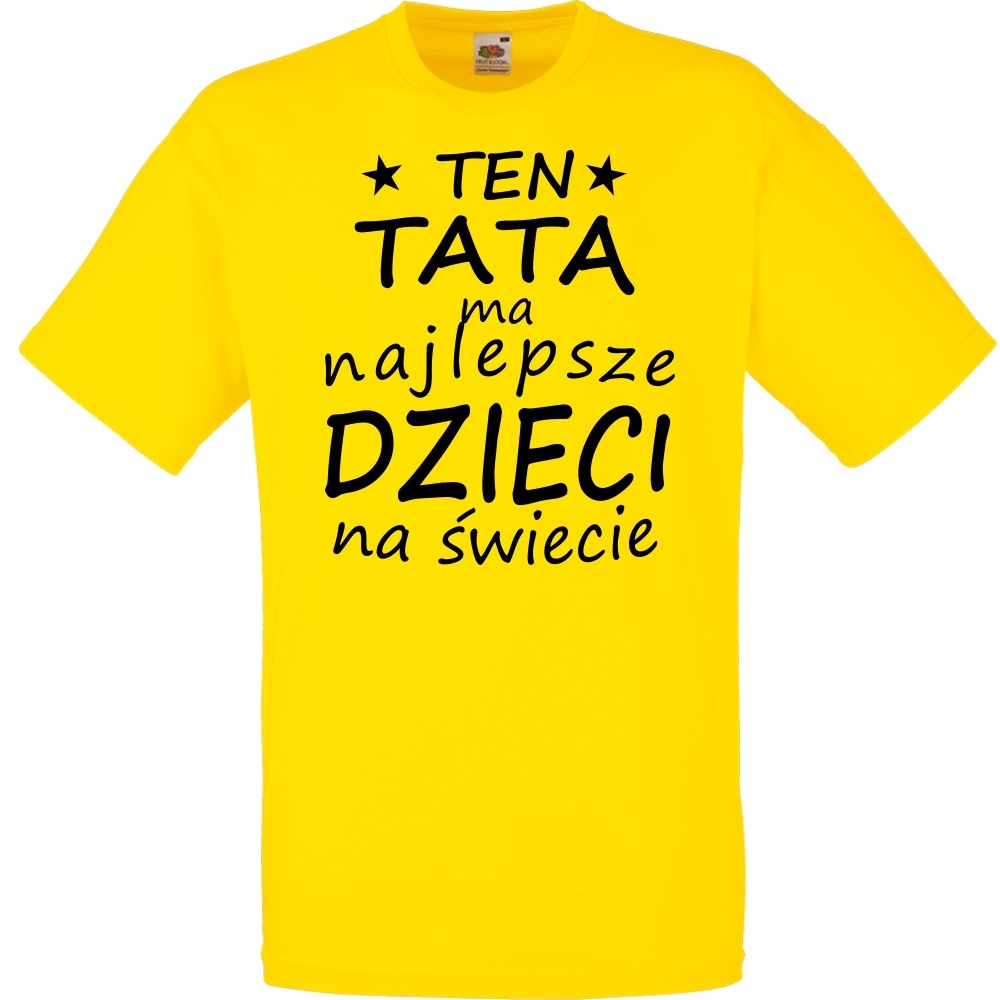 

Koszulka tata dzień ojca dla taty L żółta jaskrawa