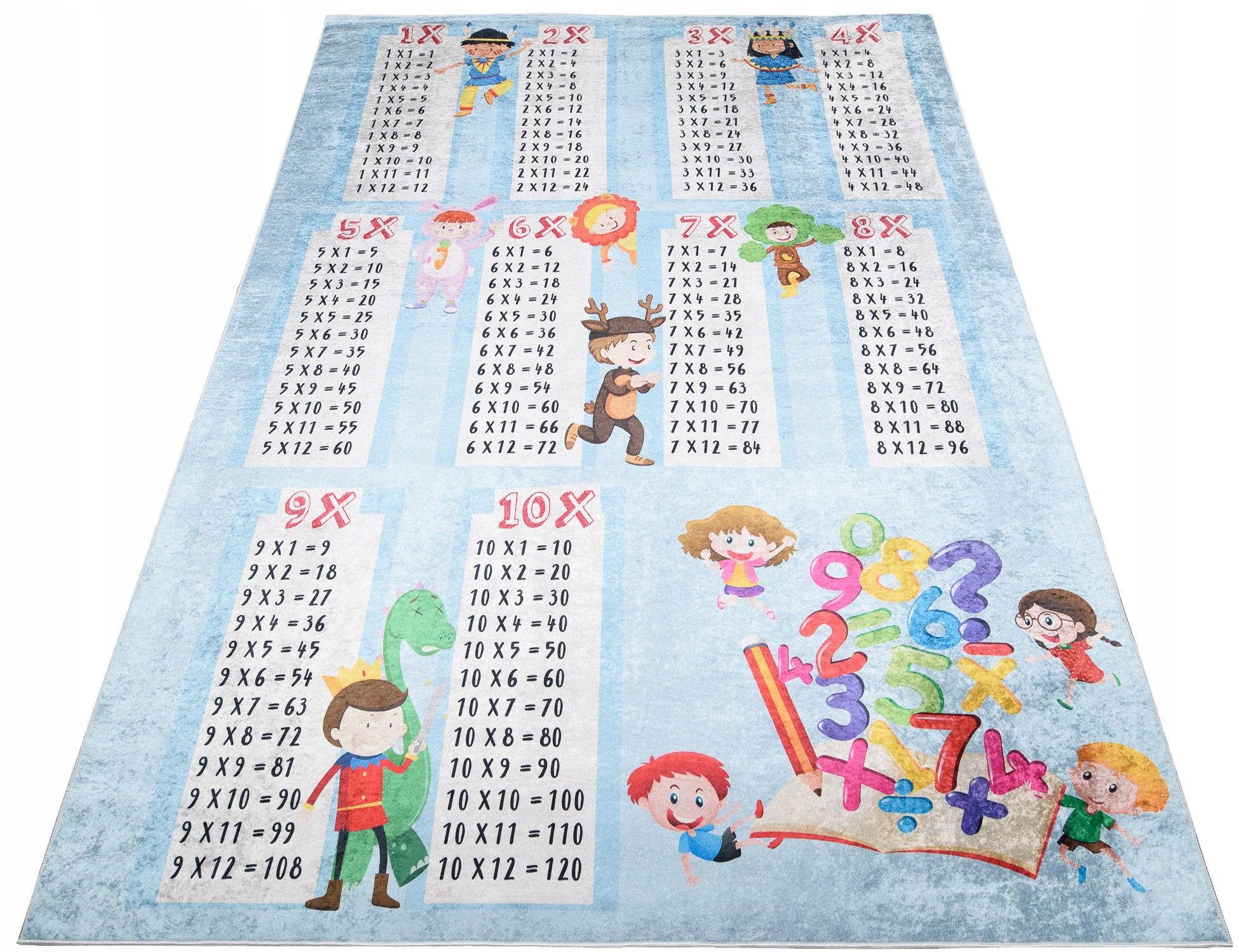 koberec Barevný dětský 80x150 Násobení Matma
