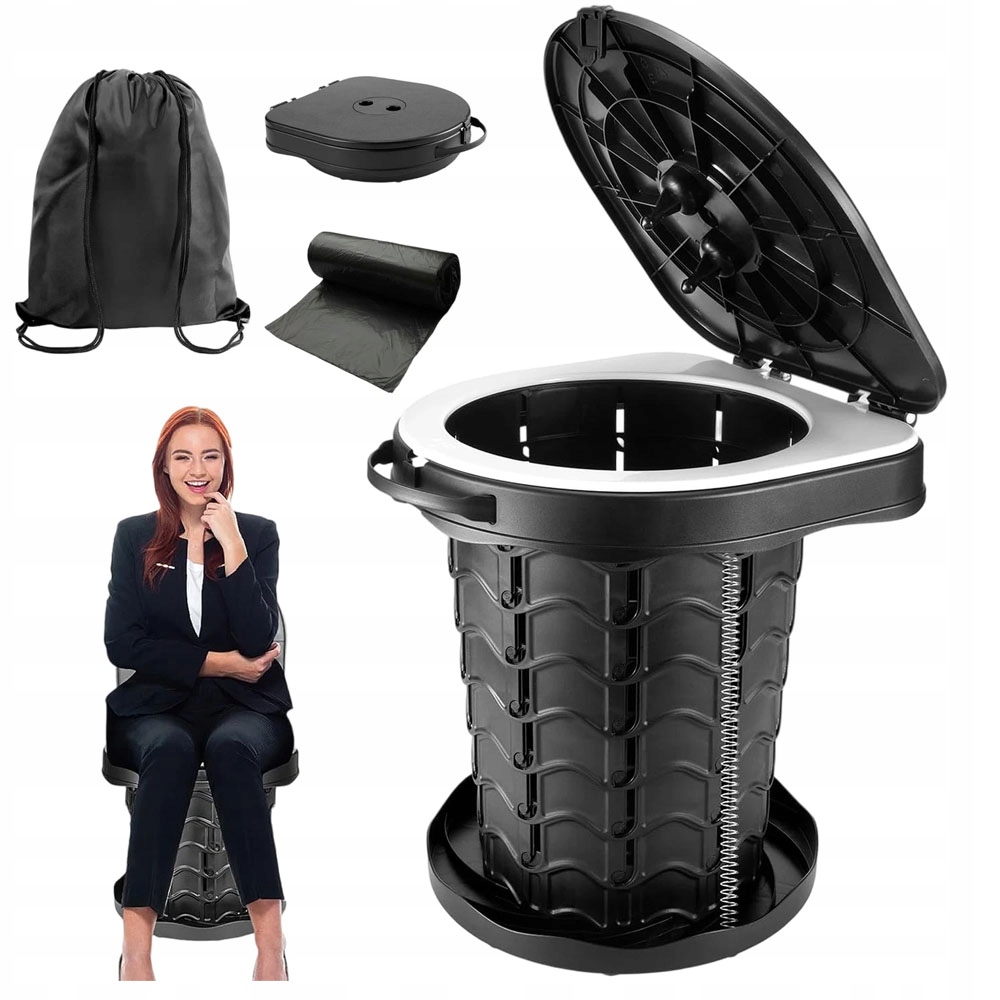 Kempingová Přenosná Toaleta S Abs 180 Kg, Černá, Víceúčelová Stolička