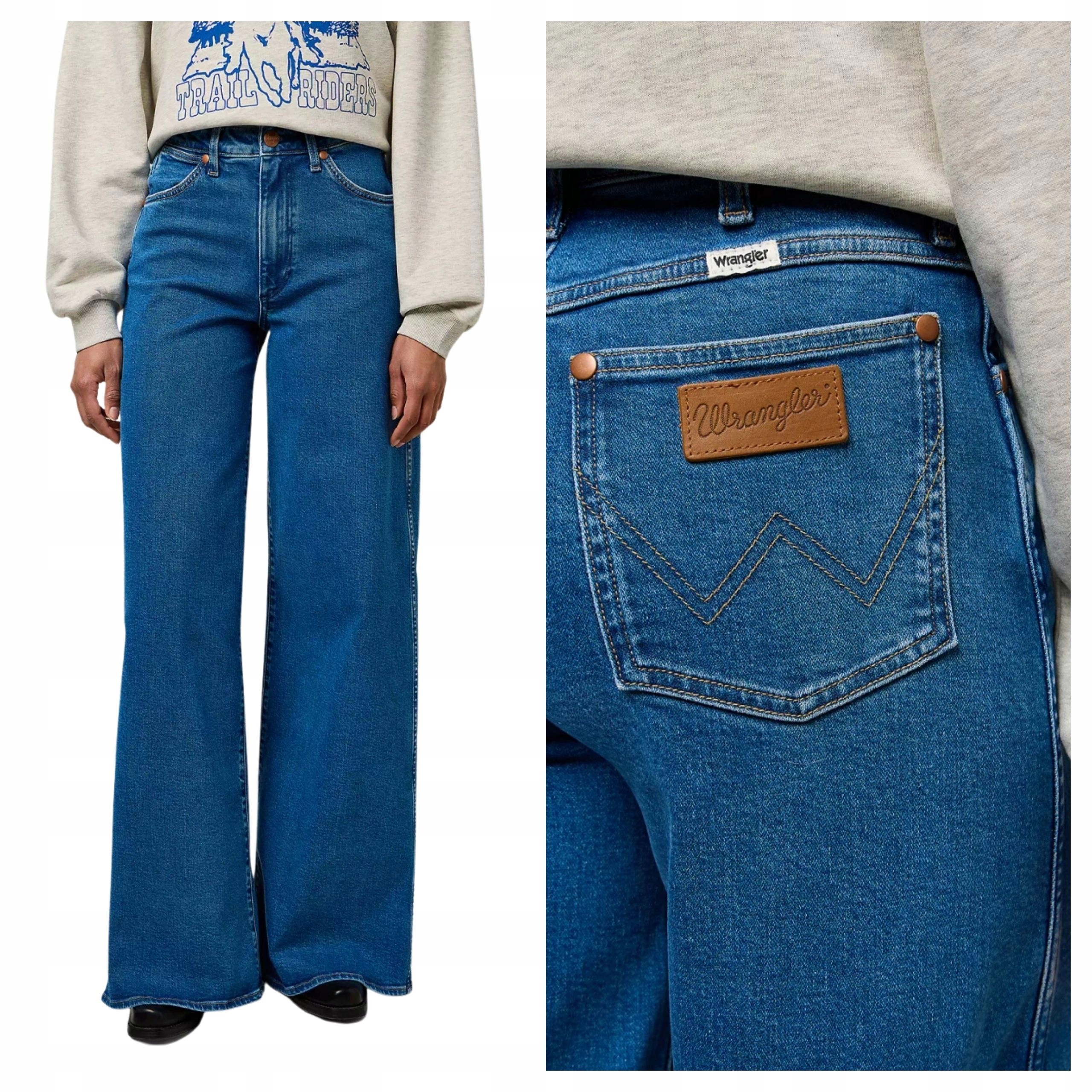 Dámské kalhoty Wrangler Canyon Jeansové Jednoduché Modré W28 L32