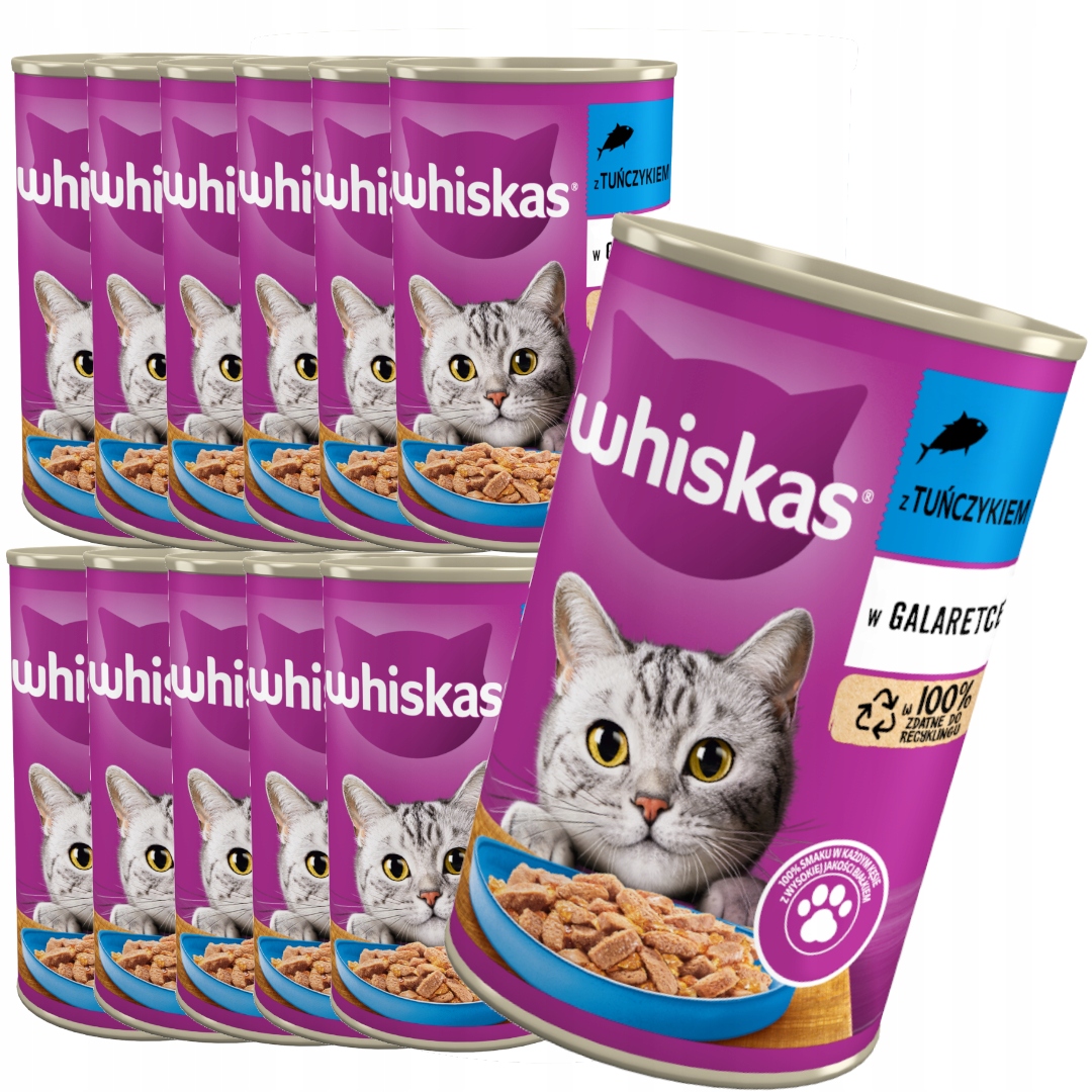 Levně Whiskas Adult konzerva 12 x 400 g Tuňák Želé