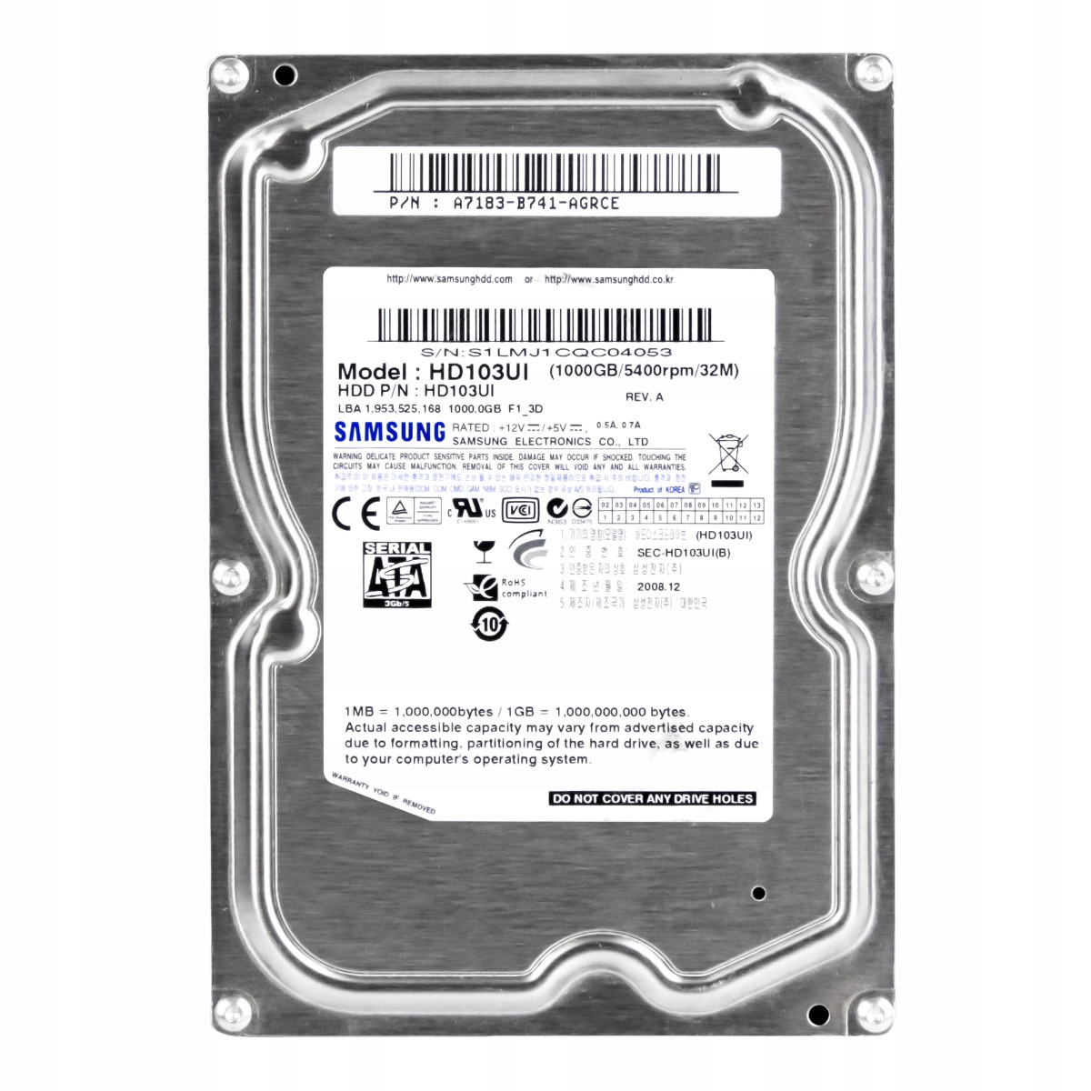 Samsung 1TB 5.4K 32MB Sata II 3.5'' HD103UI