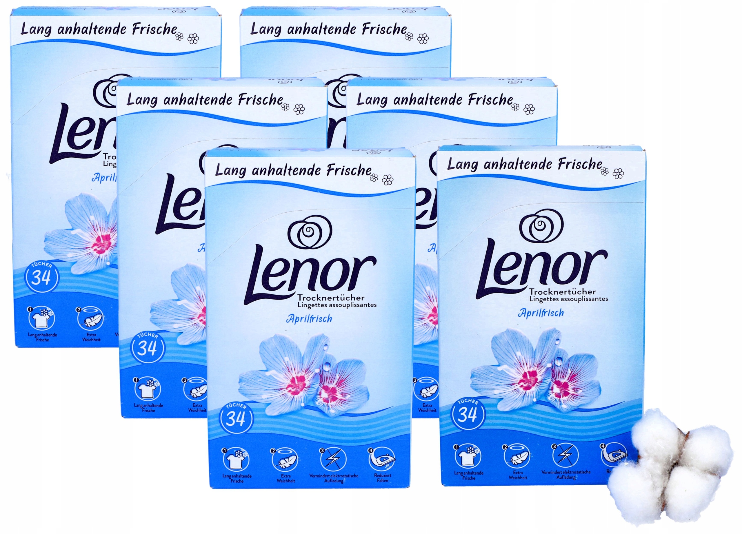 Lenor Vonné ubrousky do sušičky Aprilfrisch 34 kusů do sušičky