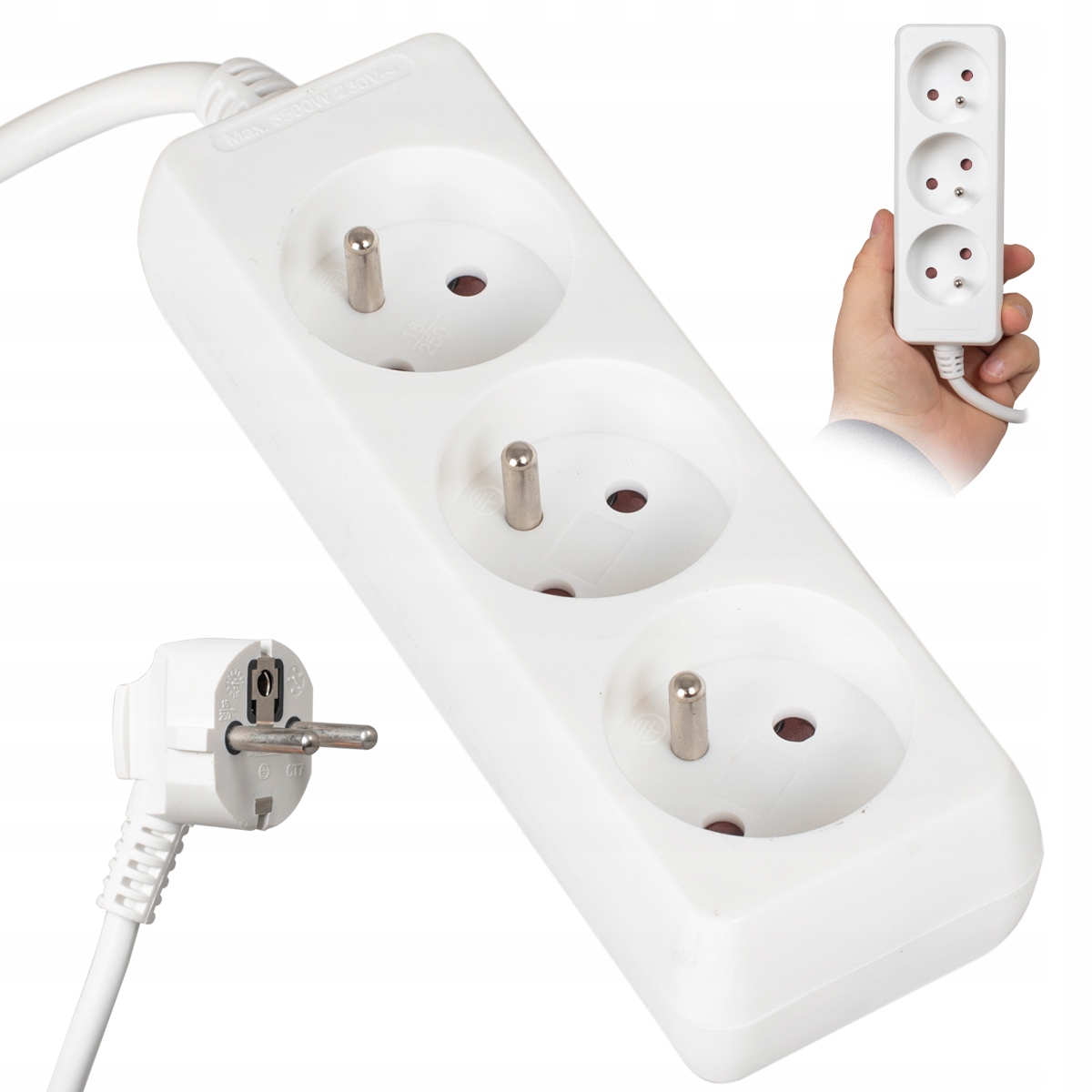 

Przedłużacz Sieciowy Listwa 16A 3 Gniazda 5M