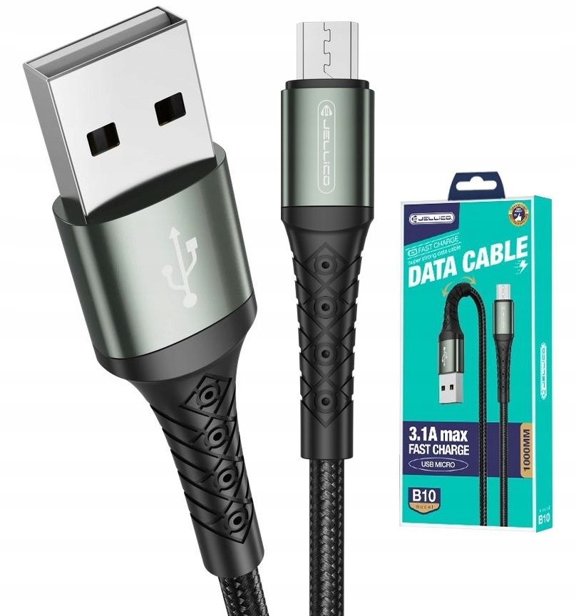 Szybki Kabel 3.1 A PD USB na Micro USB MicroUSB Ładowarki QC 1m JELLICO