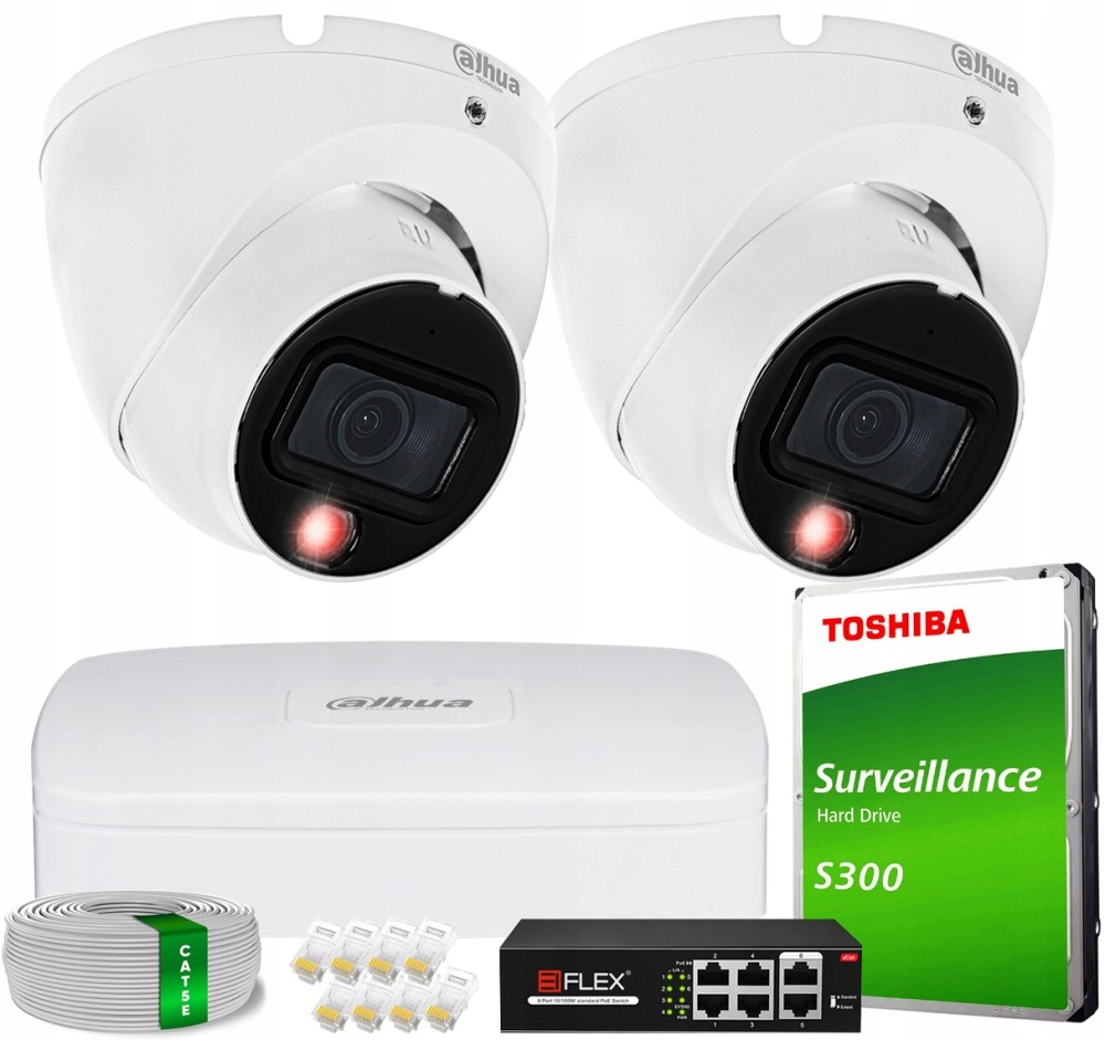 Sada na monitorovanie domu Ip kamera 2x IPC-HDW1839T-A-IL 8MPx IR30 m mikrofón