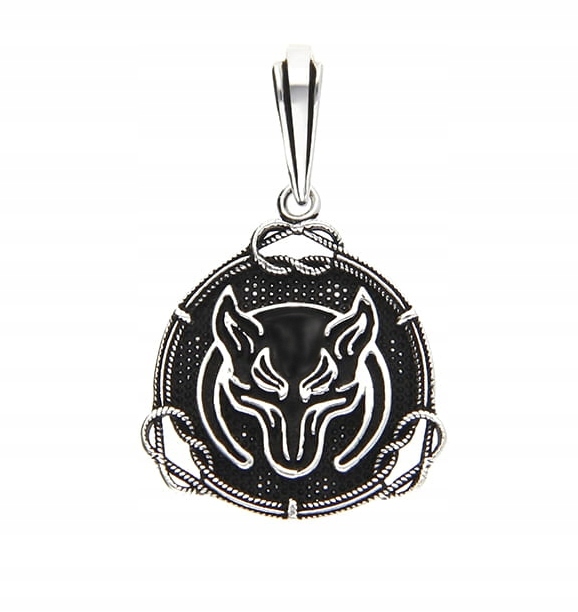 WISIOREK SREBRNY WILK AMULET W596 ZAWIESZKA