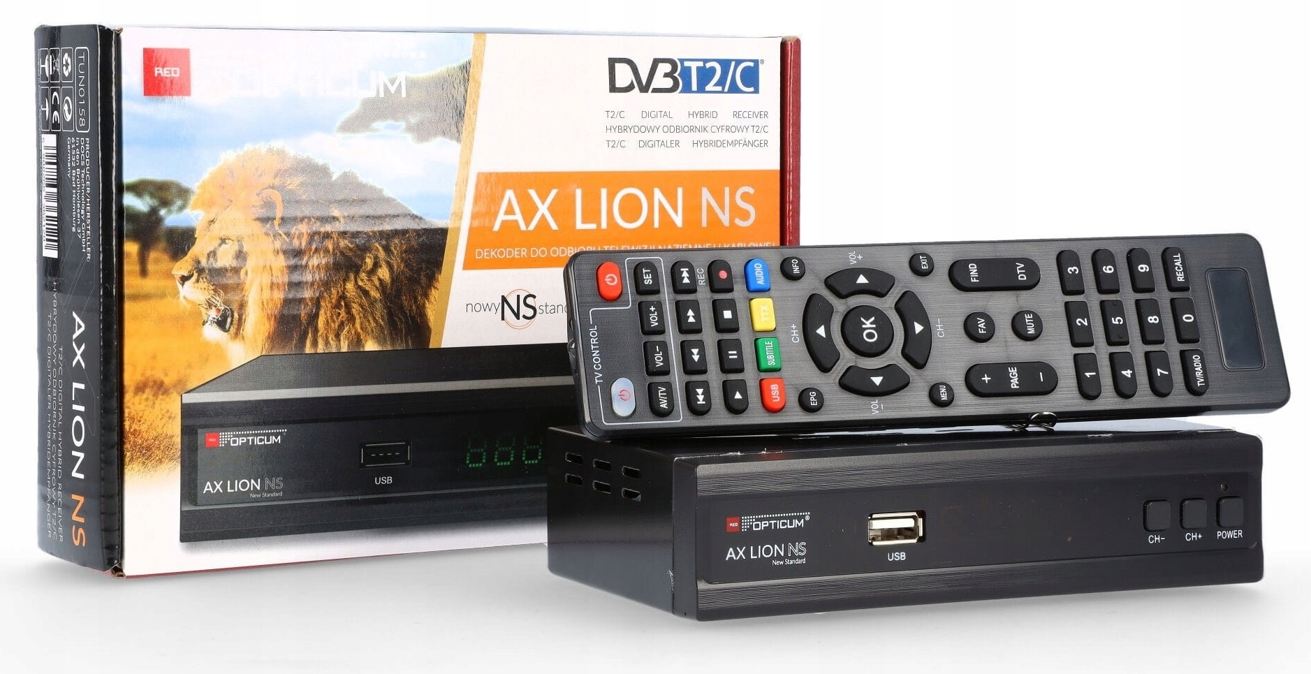 

Dekoder Tuner DVB-T/T2 i Dvb-c Opticum Ax Lion Ns